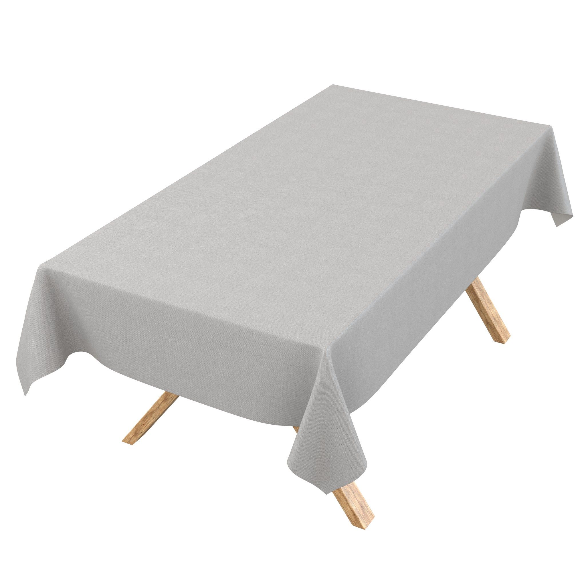 ANRO Tischdecke DanceDirty abwaschbar Leinenoptik wetterfest Falschuni Modern (Einzelstück 1-tlg, eine Tischdecke), Stofftischdecke schmutzabweisend 100x140cm Uni Hellgrau
