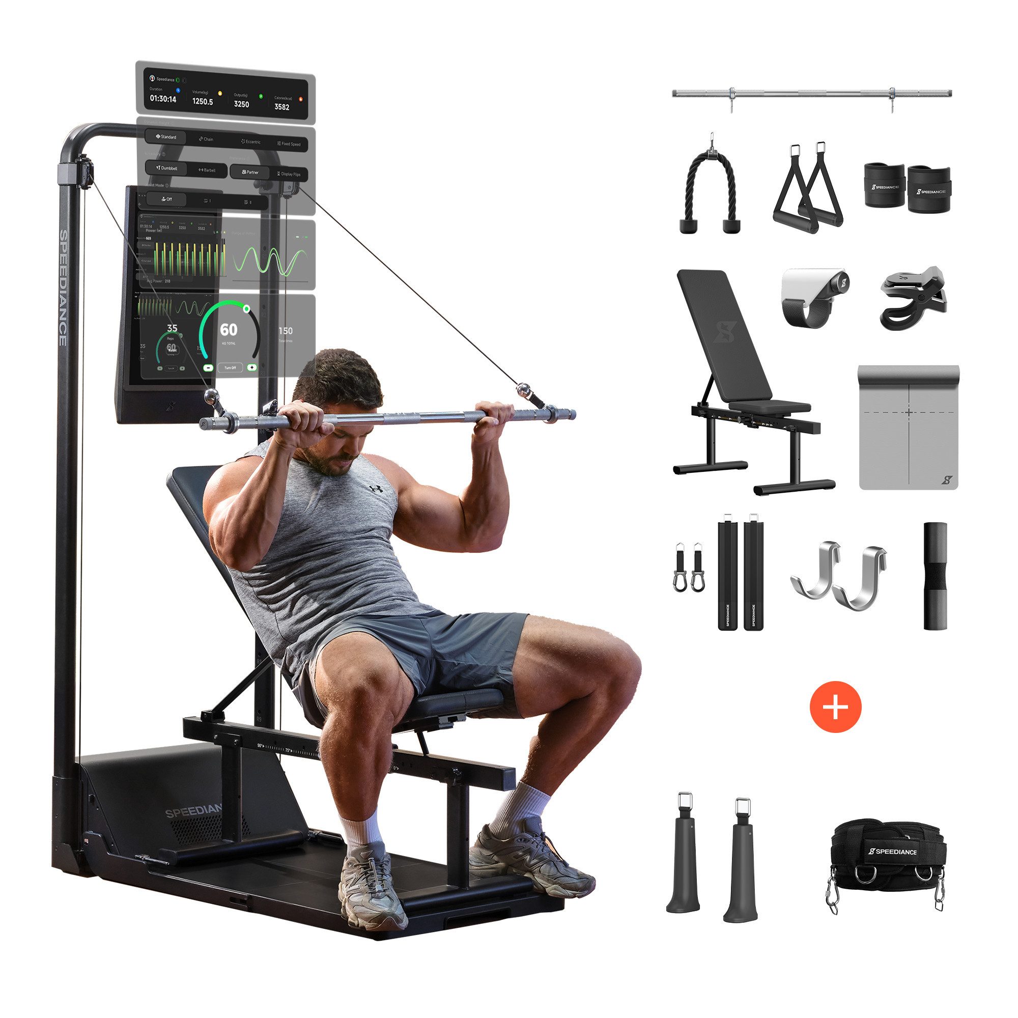 SPEEDIANCE Kraftstation Gym Monster 2, verbessertes KI-gesteuertes All-in-One Home Gym, Ganzkörper-Krafttraining Fitnessgeräte