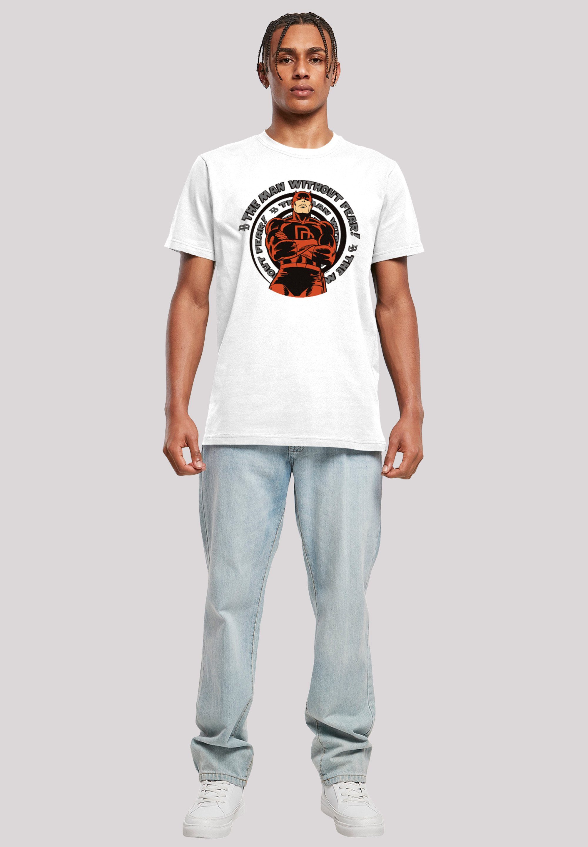 Neck Daredevil white (1-tlg) Spiral Herren with Round F4NT4STIC T-Shirt Marvel Kurzarmshirt
