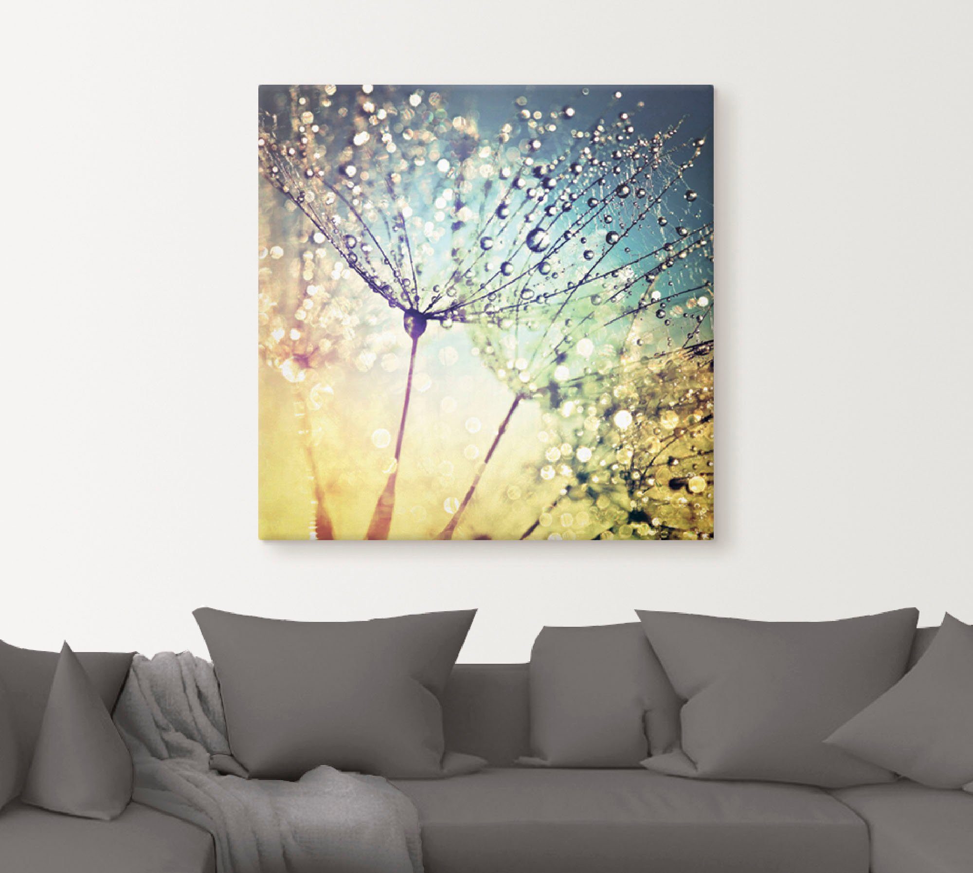 Artland Wandbild Pusteblume Zaubertropfen, Blumen (1 günstig online kaufen