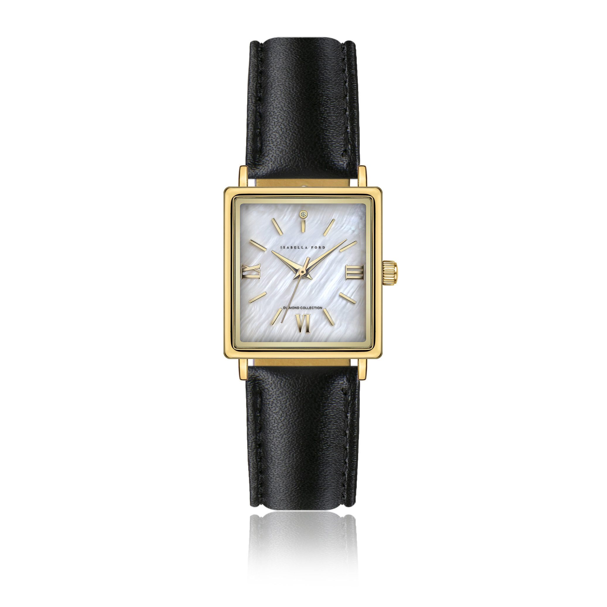 ISABELLA FORD Quarzuhr FH8-S018G Mireille Black – gepolstert und glatt genäht