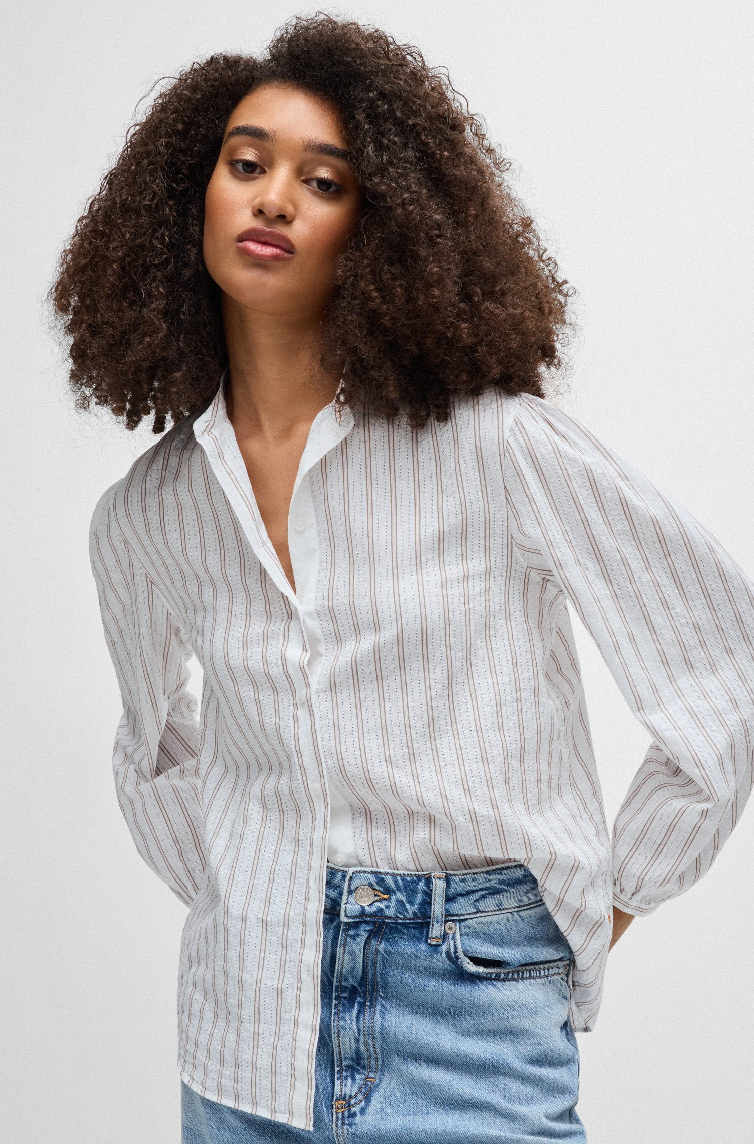 BOSS ORANGE Klassische Bluse Bilast Premium Damenmode mit Raffungen an den günstig online kaufen