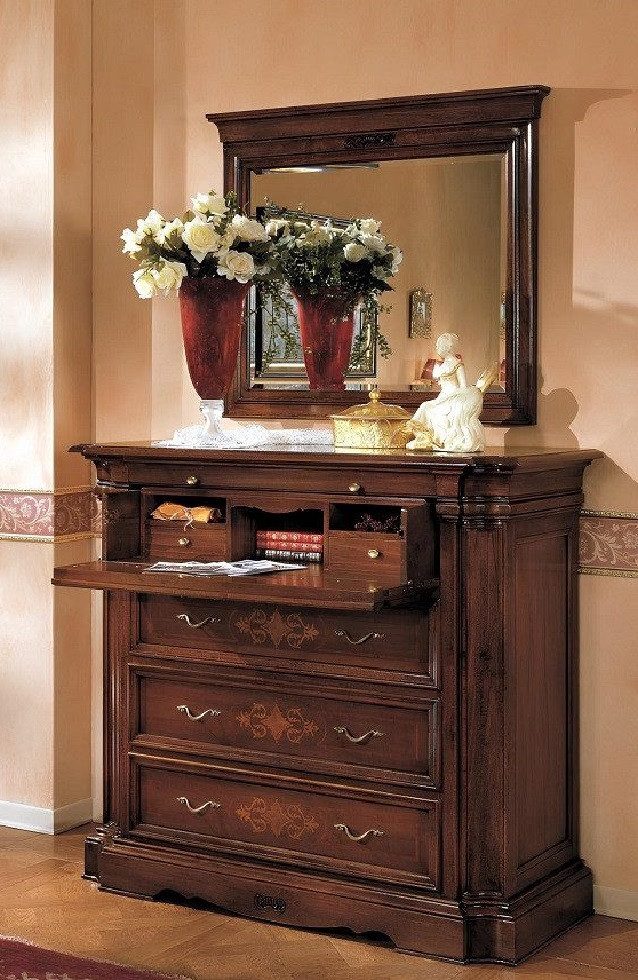 Xlmoebel Sekretär Neu Holz Kommode mit 4 Schubladen - elegantes Sideboard (Kommode), Hergestellt in Italy