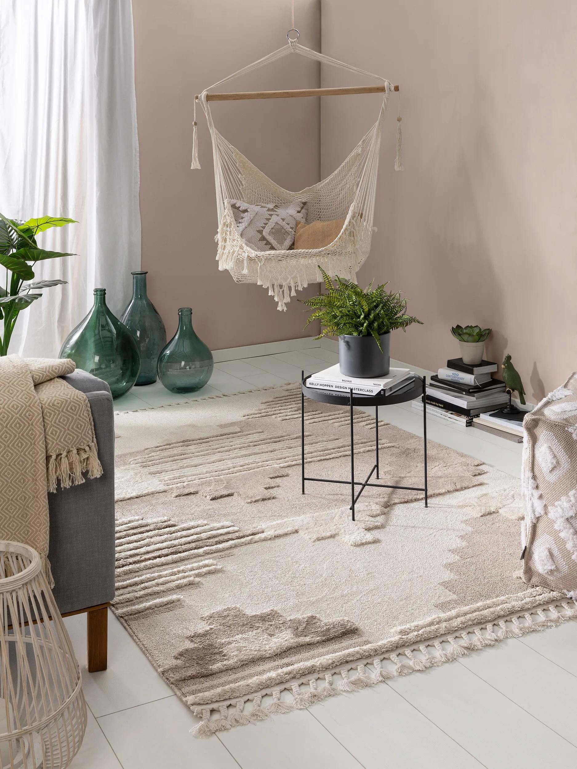 benuta Teppich Oyo, rechteckig, Höhe: 11 mm, Teppich Wohnzimmer, Esszimmer, Schlafzimmer, Flur, Boho, Weich