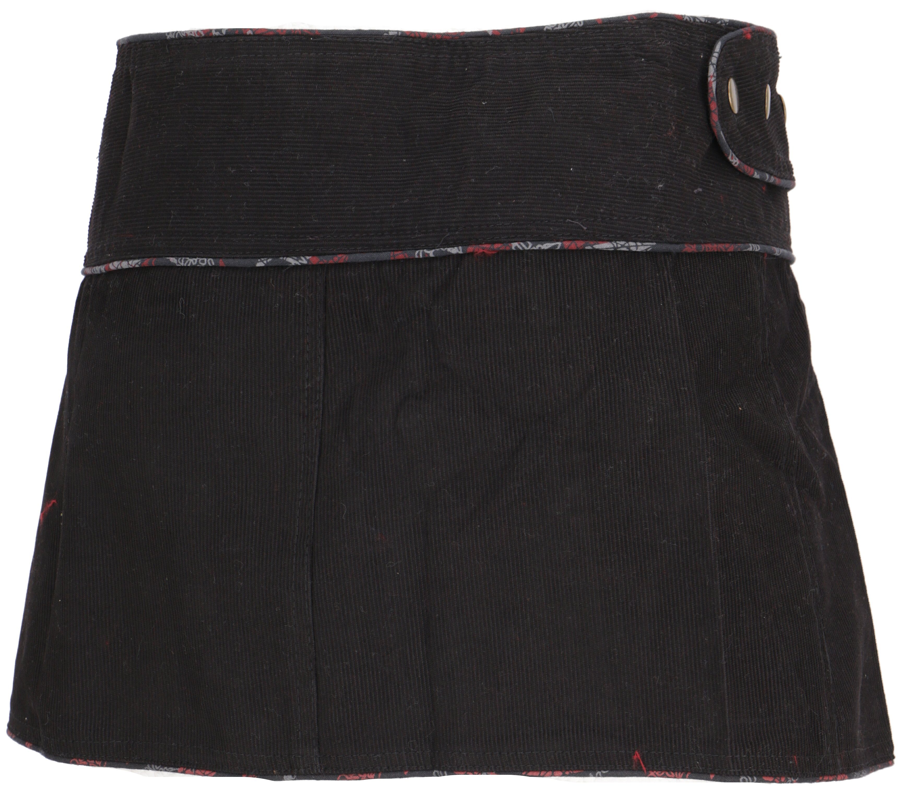 schwarz Cacheur, Wickelrock, Guru-Shop Minirock, -.. Cord Bekleidung Minirock Sidebag alternative