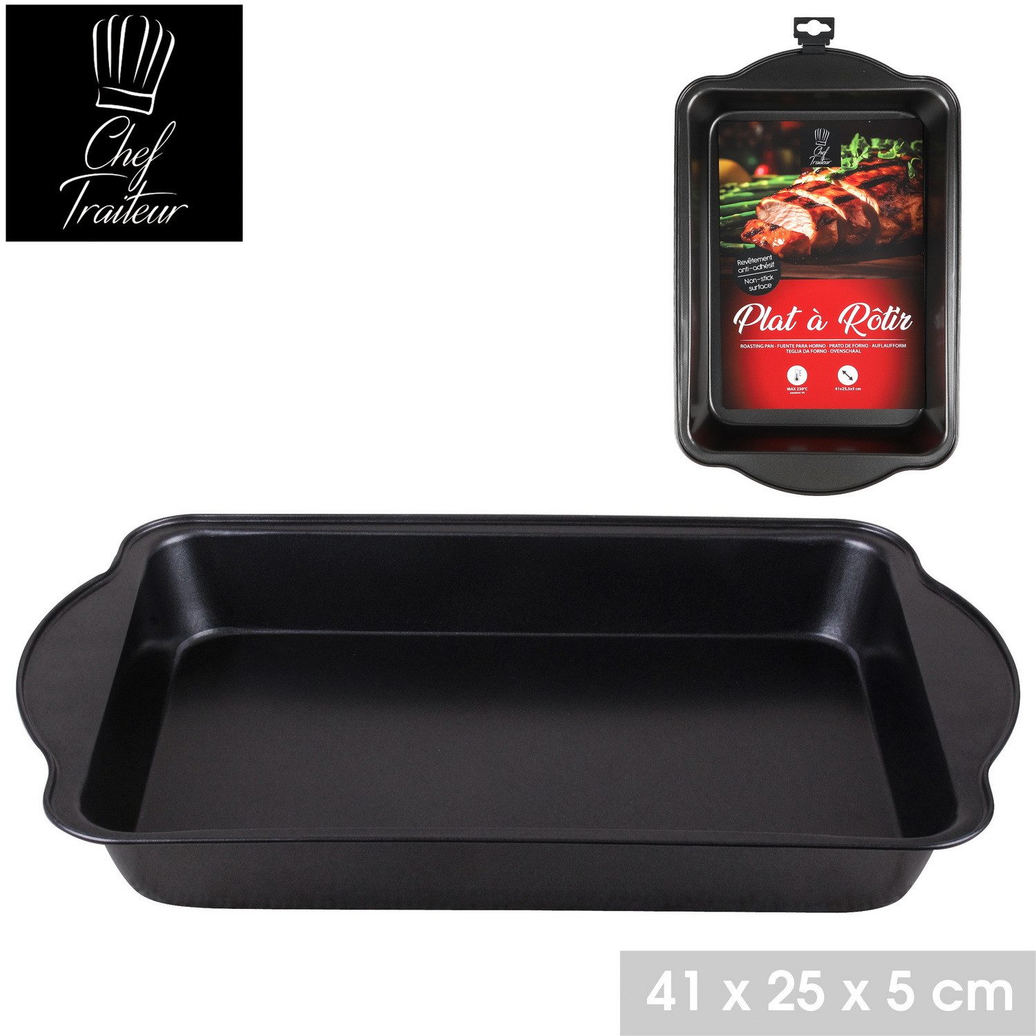 Urban Living Backblech "Chef Traiteur" Auflaufform Kuchenform Pizzablech hoher Rand, (Backofenblech / Ofenblech, hoher Rand, Blech für den Backofen - perfekt fü – Bild 2 von 5