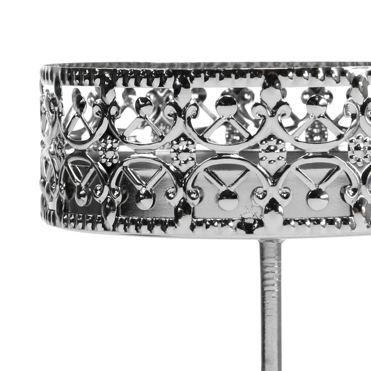 Florists Products Kerzenhalter Florale Kerzenhalter Stecken Silber Ø7,4cm H12,5cm 4St Antik, 4 Stück