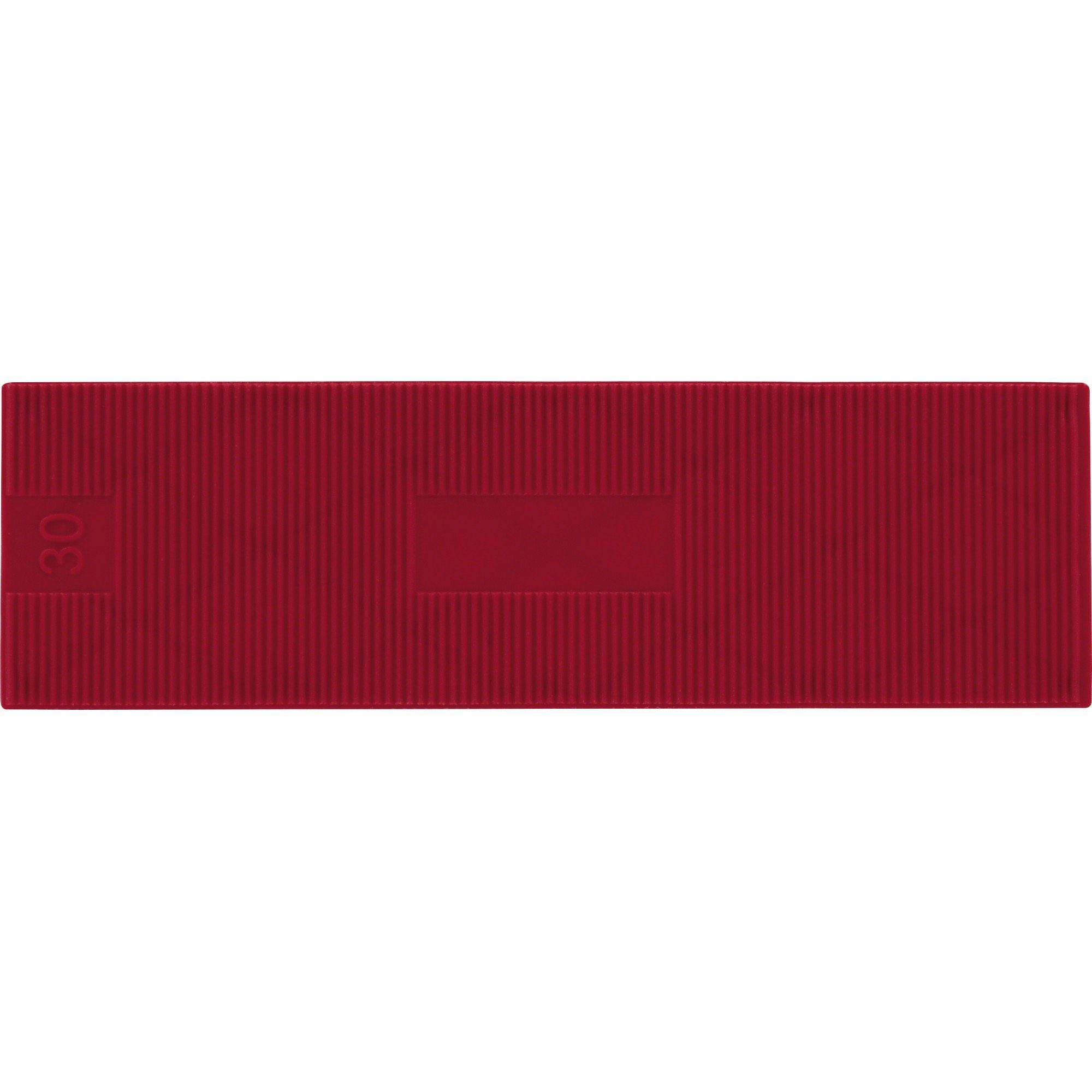 Triuso Verlegekeil PP Verglasungsklötze Montagekeile Unterlegplättchen 100 x 30mm rot, (50 Stück), hohe Tragfähigkeit - Druckfestigkeit 80 n/mm²