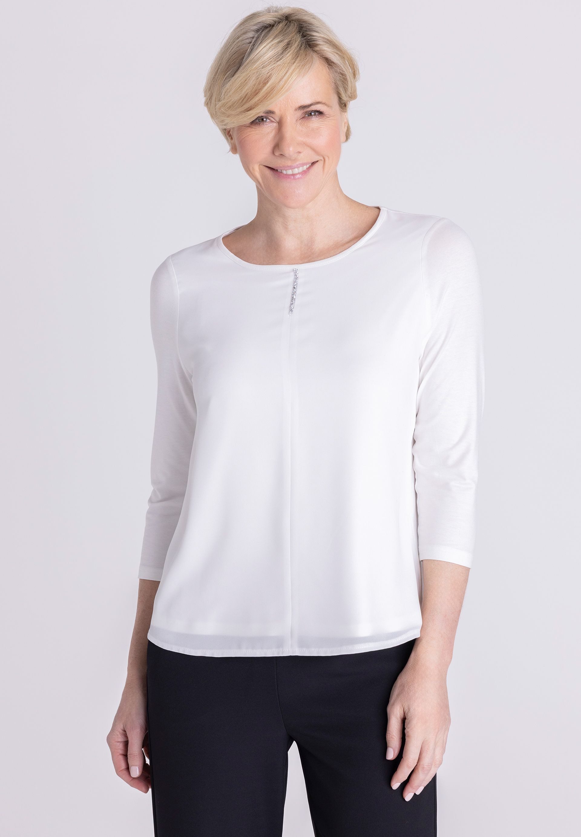 FRANK WALDER Blusenshirt mit Zieranhänger