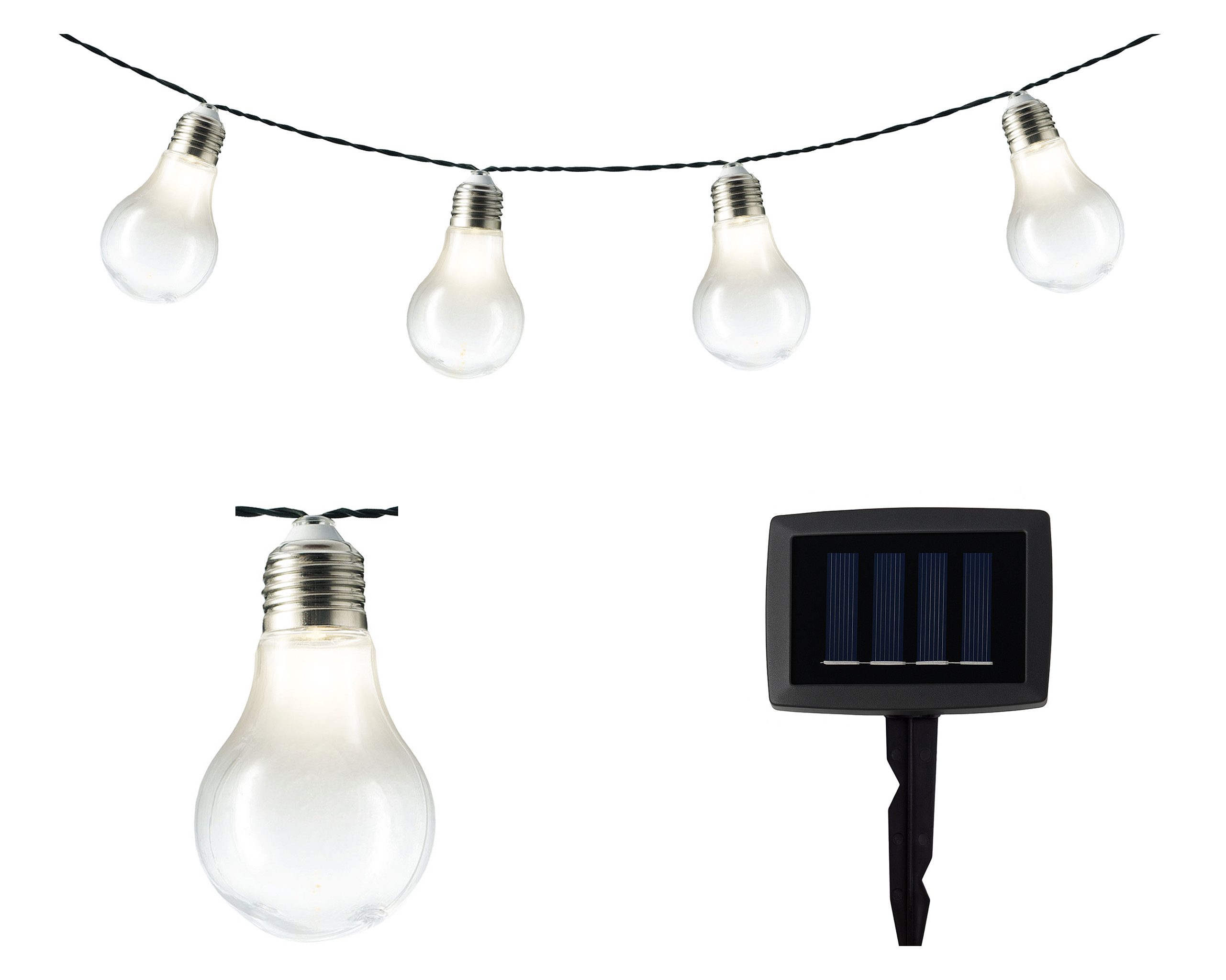 Lumineo LED-Lichterkette, LED Solar Lichterkette Glühbirnen günstig online kaufen