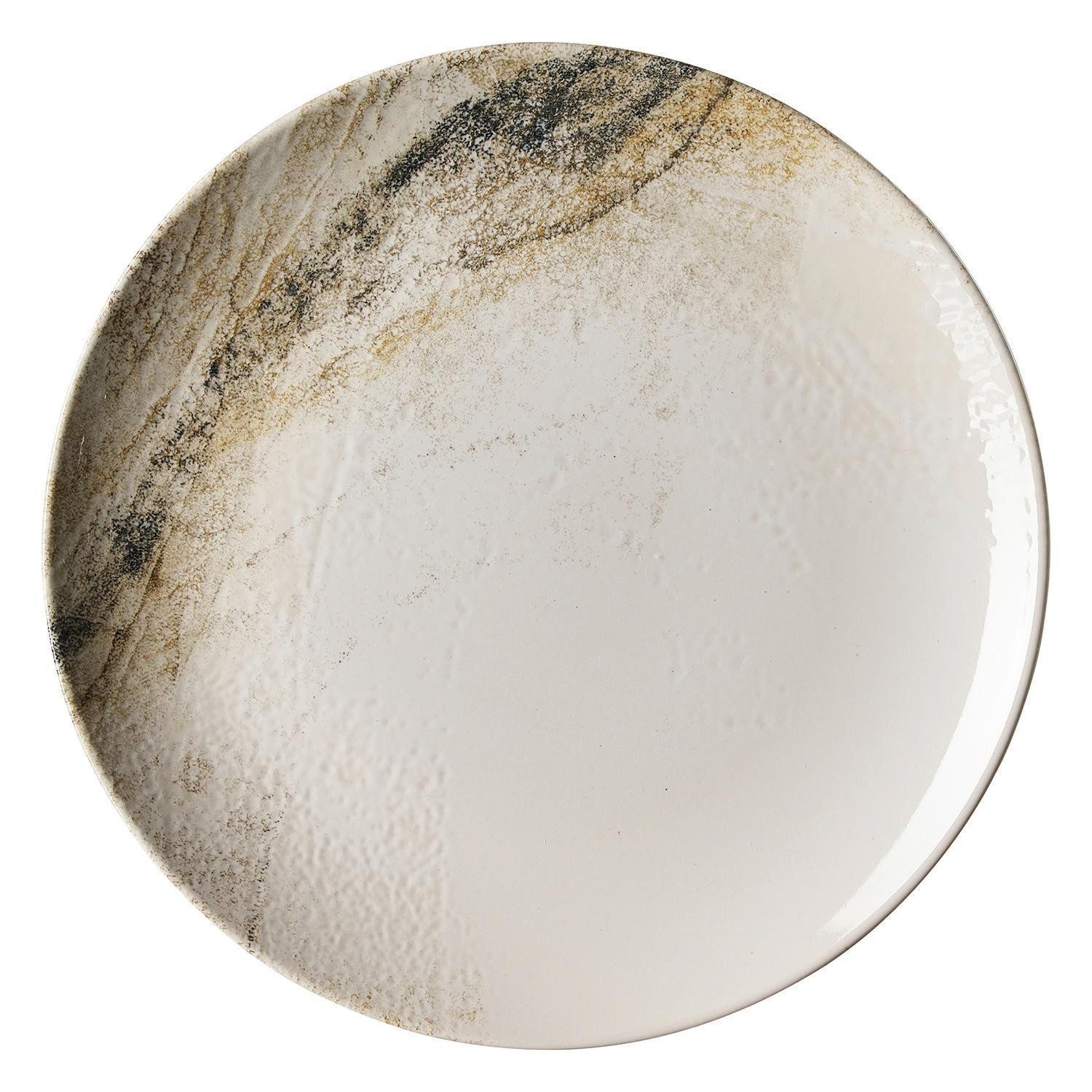 Ritzenhoff & Breker Speiseteller AREZZO, Weiß. Braun, Rund, Ø 26 cm, (1 St)