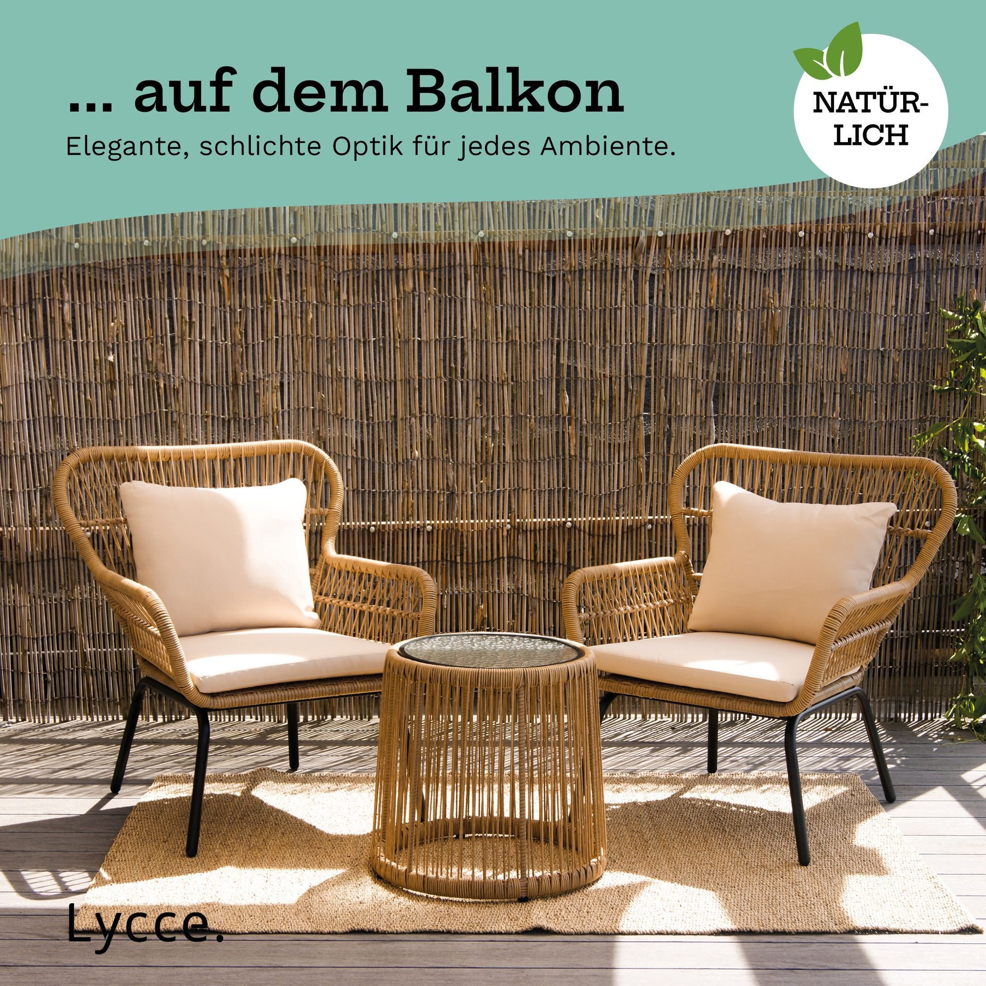 Lycce Balkonset Balkonmöbel Set 2 Personen günstig online kaufen