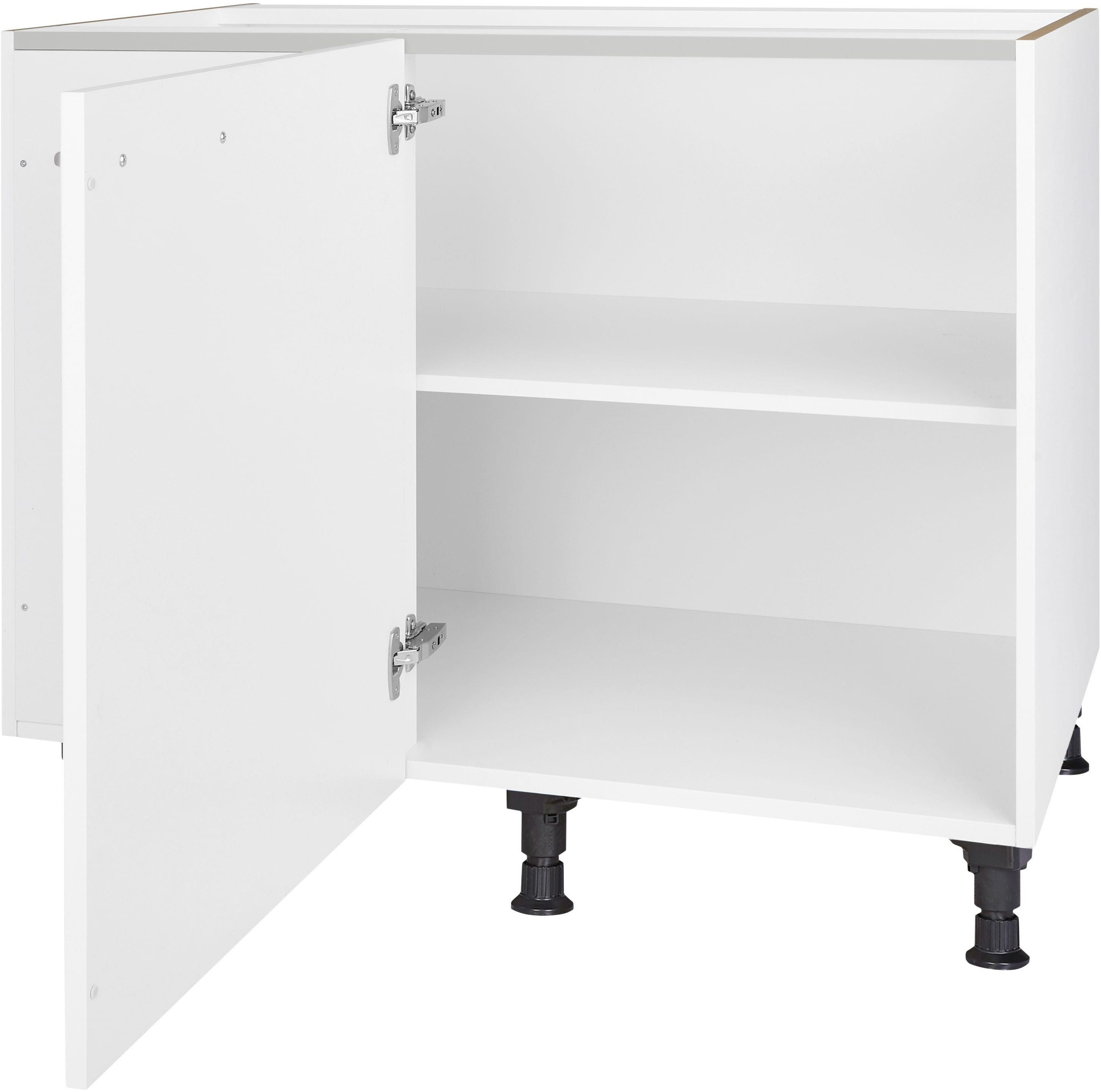nobilia® Eckunterschrank "Laser", vormontiert mit höhenverstellbaren Sockelfüßen, Breite 100 cm