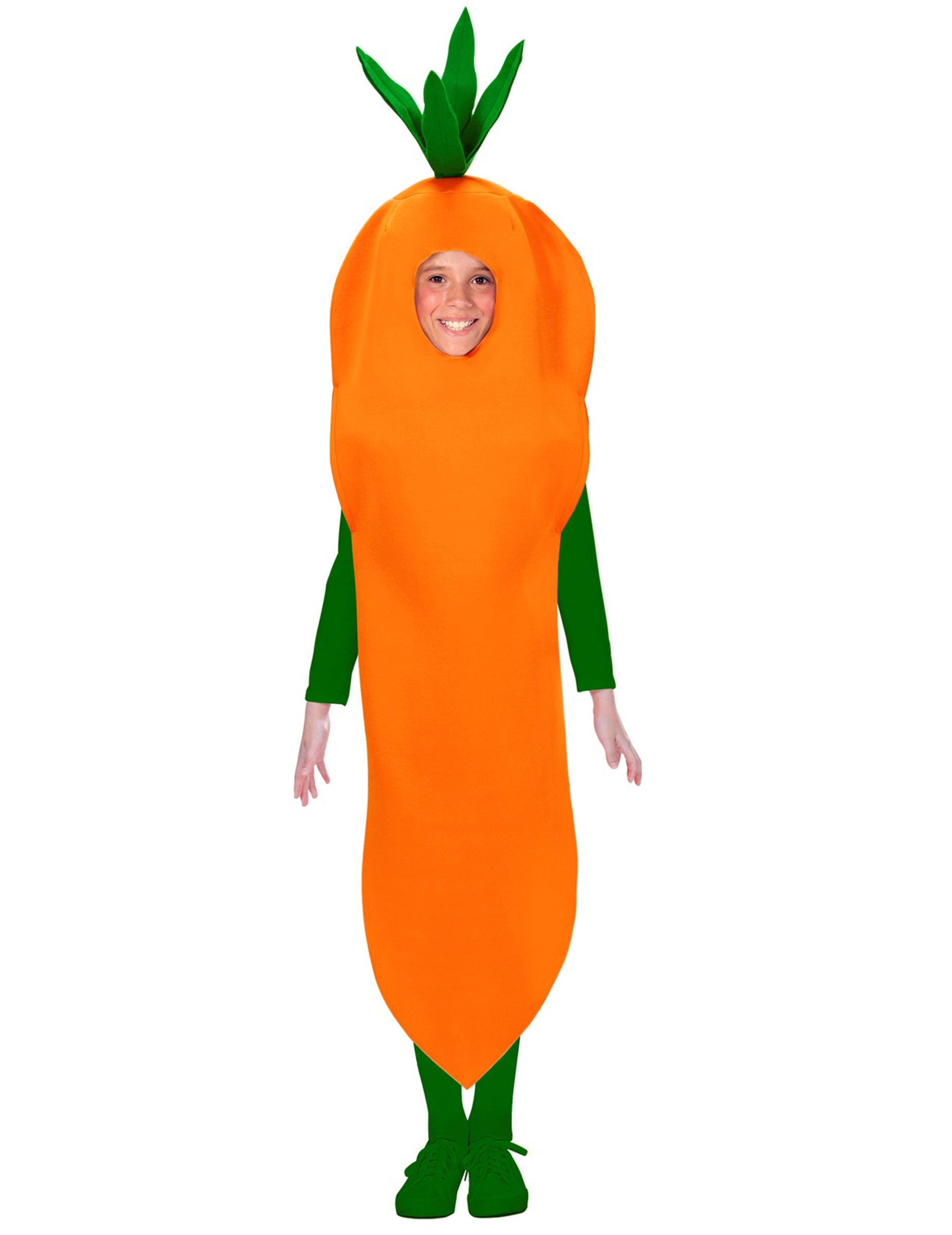 Widmann S.r.l. Partyanzug Möhrenkostüm für Kinder grün-orange