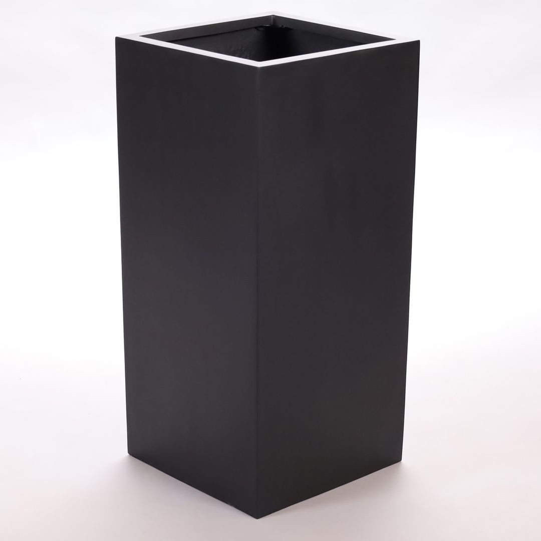 Elegant Einrichten Pflanzkübel Fiberglas säule 38x38x70cm elegant schwarz-matt (1 St)