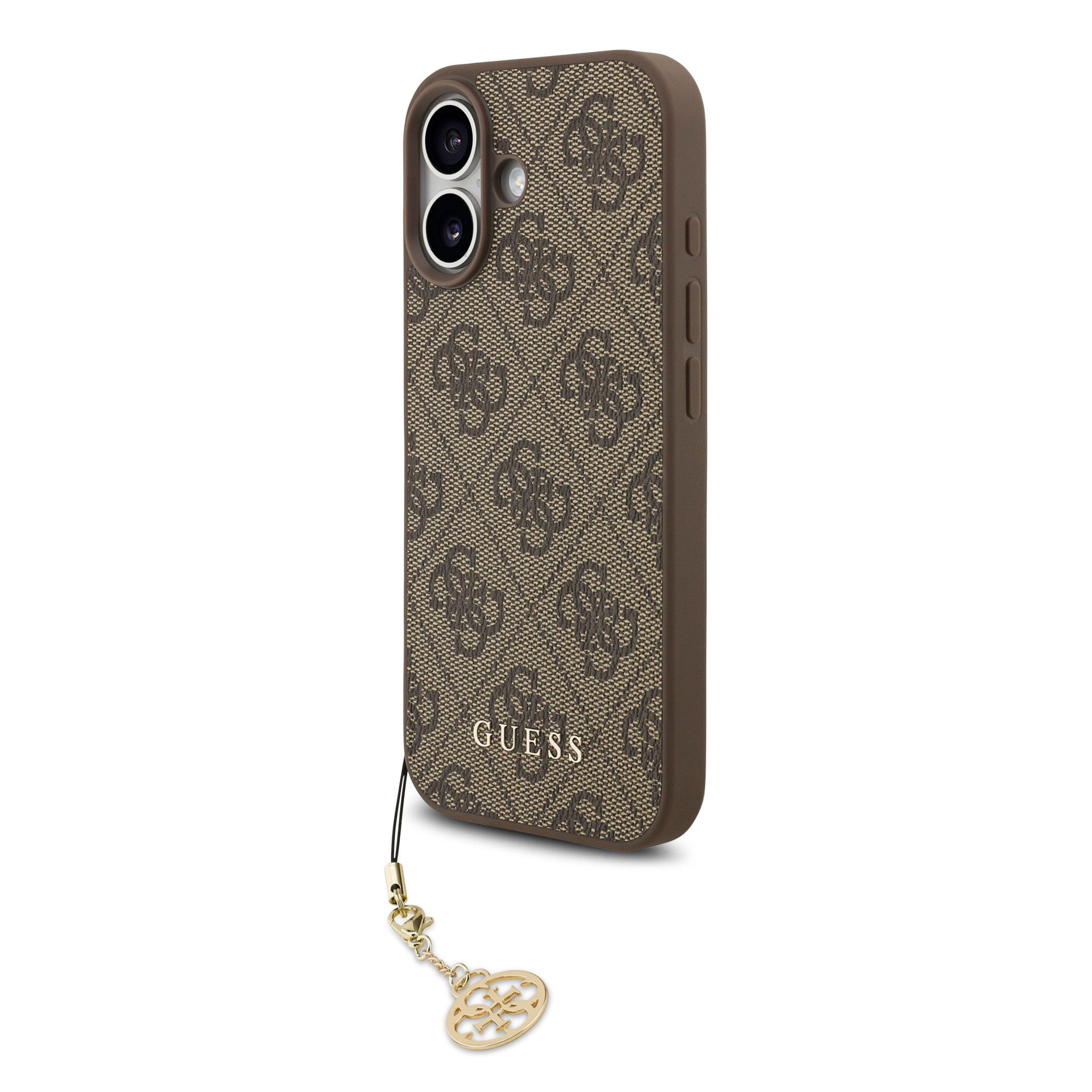 Guess Handyhülle GUESS Case für iPhone 17 Charm Anhänger Handyhülle Cover Braun