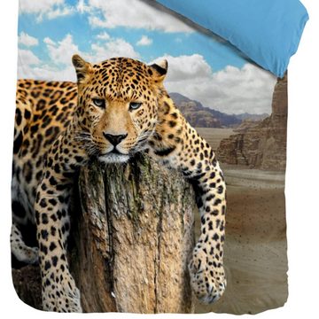 Bettwäsche Leopard Fels, ESPiCO, Renforcé, 2 teilig, Wildtier, Afrika, Safari