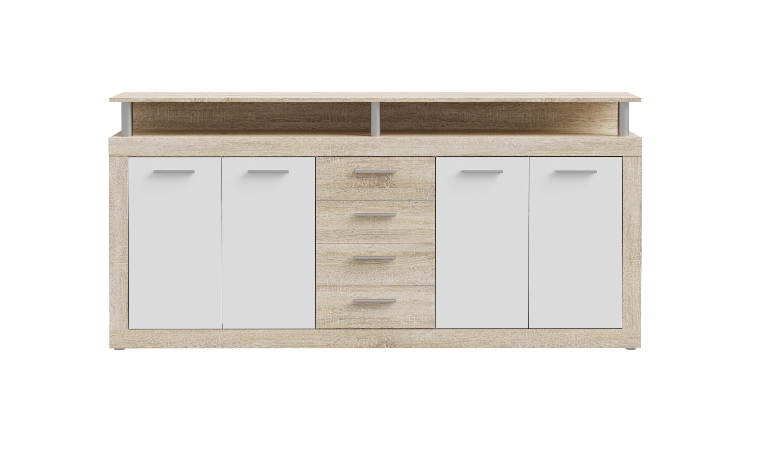 99rooms Kommode Sova (Sideboard, Kommode, Schrank), 1 offenes Fach, 4 Türen, 4 Schubladen, viel Stauraum, Modern Design