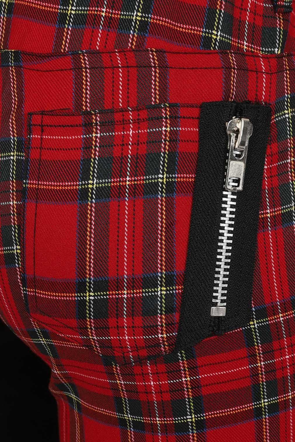 Banned Stoffhose Half The Damage Tartan Punk Grunge Stretchhose Kariert – Bild 4 von 4