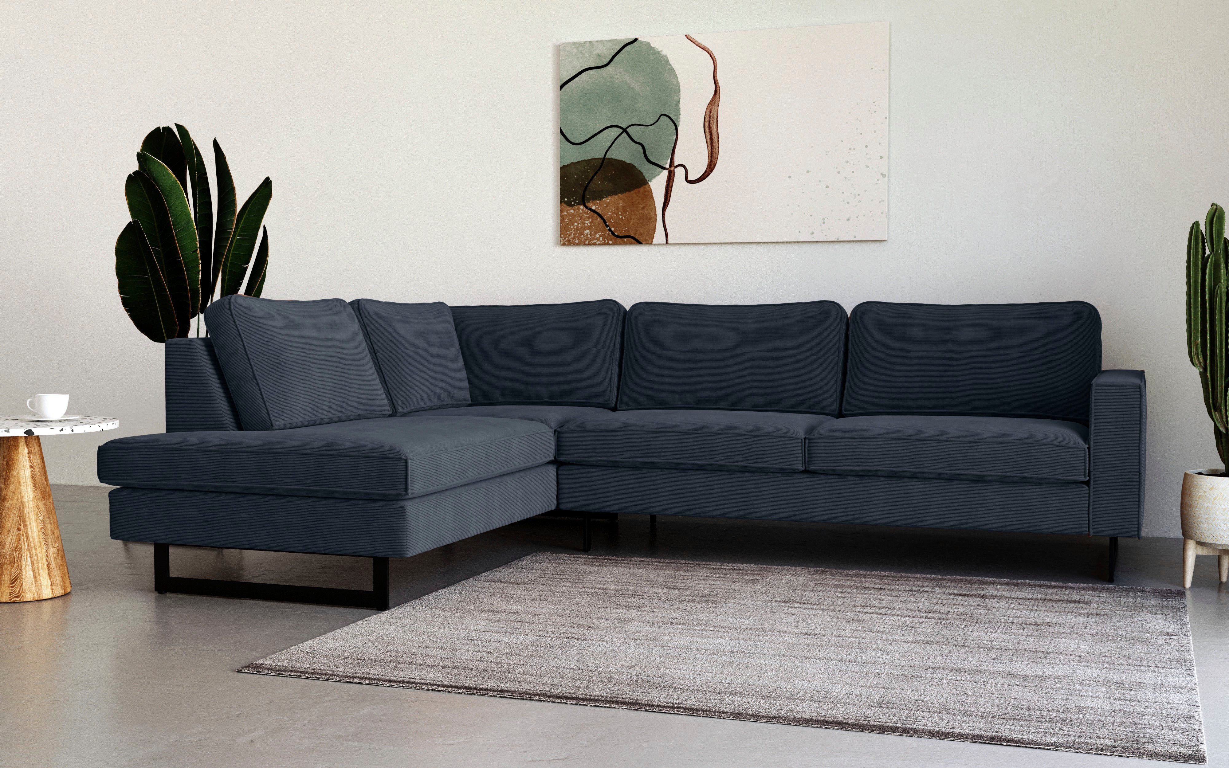 Places of Style Ecksofa "Pinto, 290 cm, Cord, Chenille, Lederoptik, Ottoman günstig online kaufen