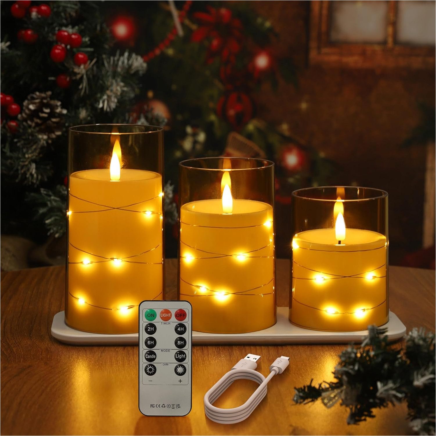 EXTSUD LED-Kerze Elektronische Kerze mit Lichterkette günstig online kaufen
