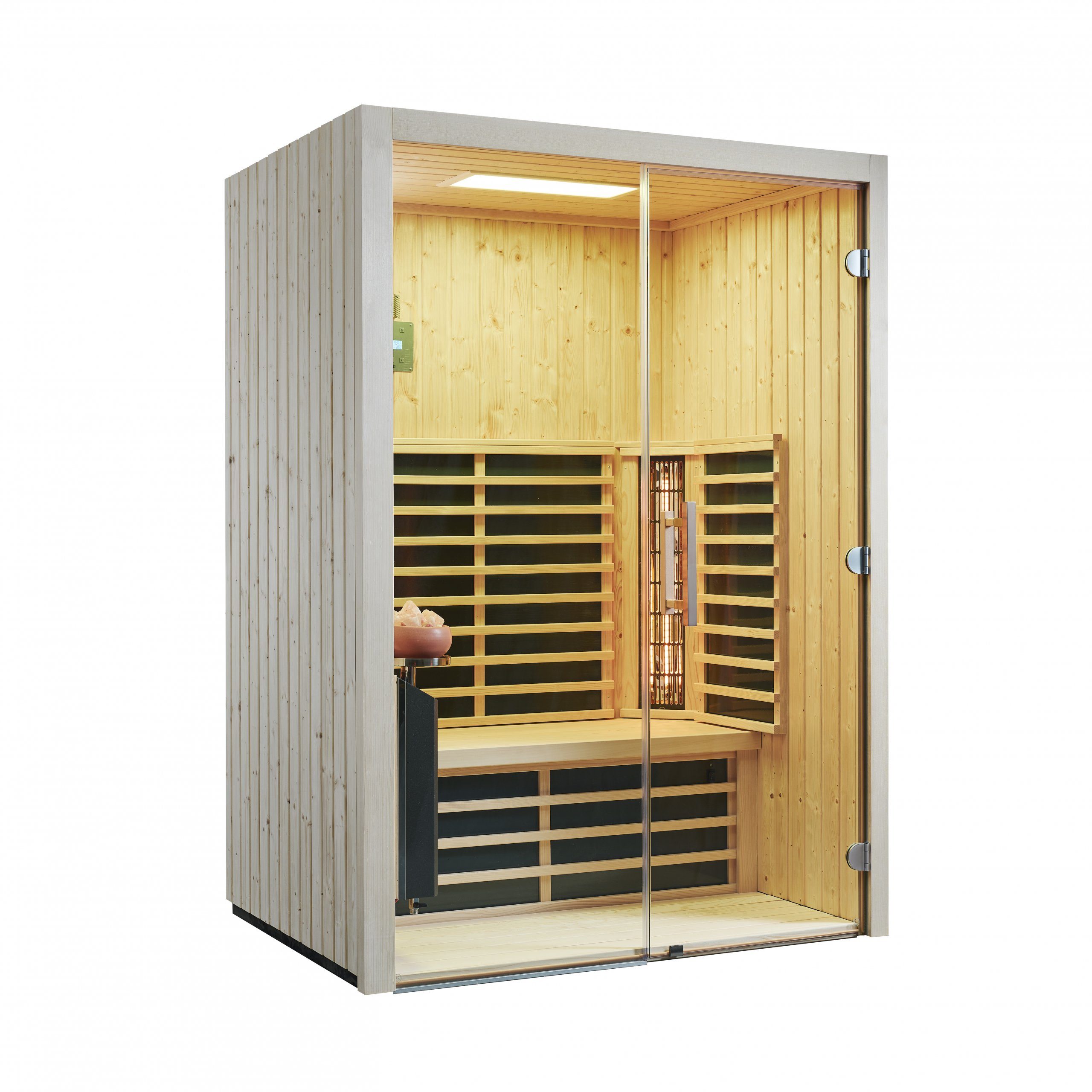Infraworld Infrarotkabine Infraworld Infrarotkabine TrioSol Glas 145 Fichte 145x112 cm mit 2