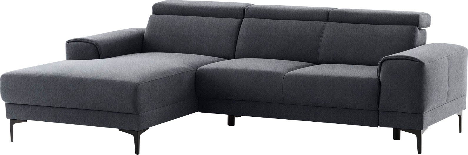 exxpo - sofa fashion Ecksofa Ophelia, 3 Kopfstützen, wahlweise Sitztiefenverstellung, frei im Raum stellbar