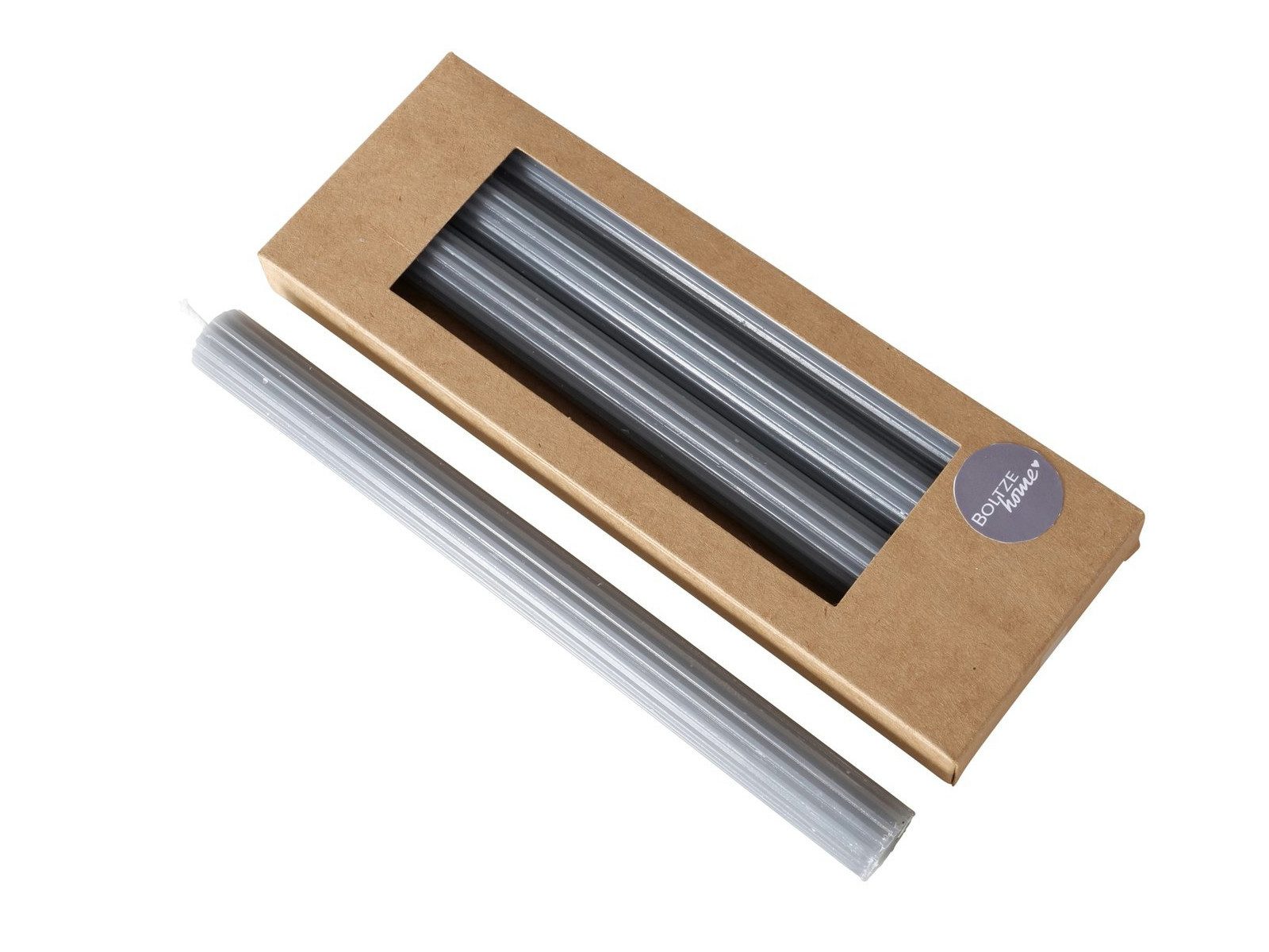 BOLTZE Duftkerze Classic Stabkerze grau 25cm 4tlg