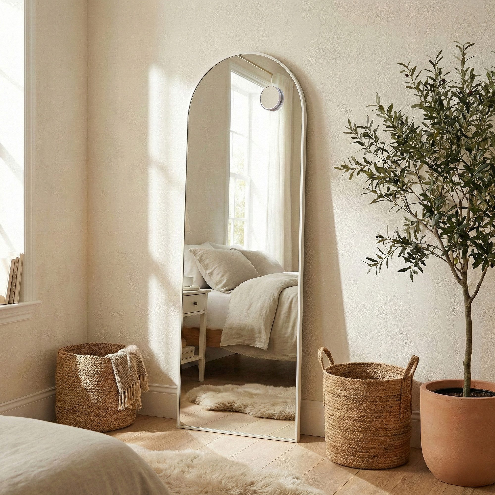 SONGMICS Standspiegel Wandspiegel, Ganzkörperspiegel, stehend oder wandmontiert, 165x60 / 160x50 / 140x40 cm, Rahmen aus Aluminiumlegierung, Hartglas