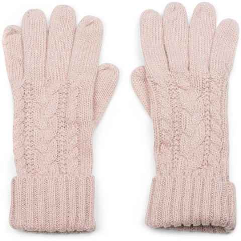 styleBREAKER Strickhandschuhe Strick Handschuhe mit Zopfmuster und Metallic Faden