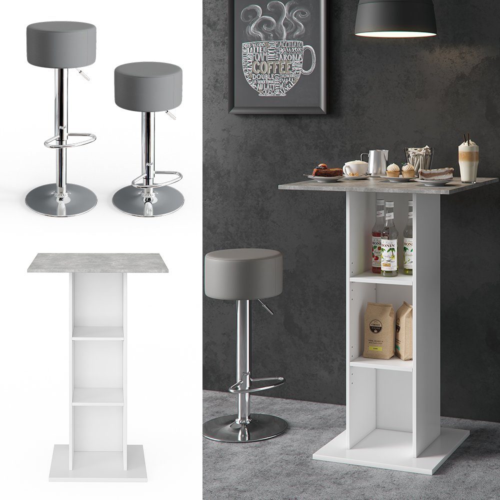 Vicco Bartisch Rodeo, Weiß/Beton, 70 x günstig online kaufen