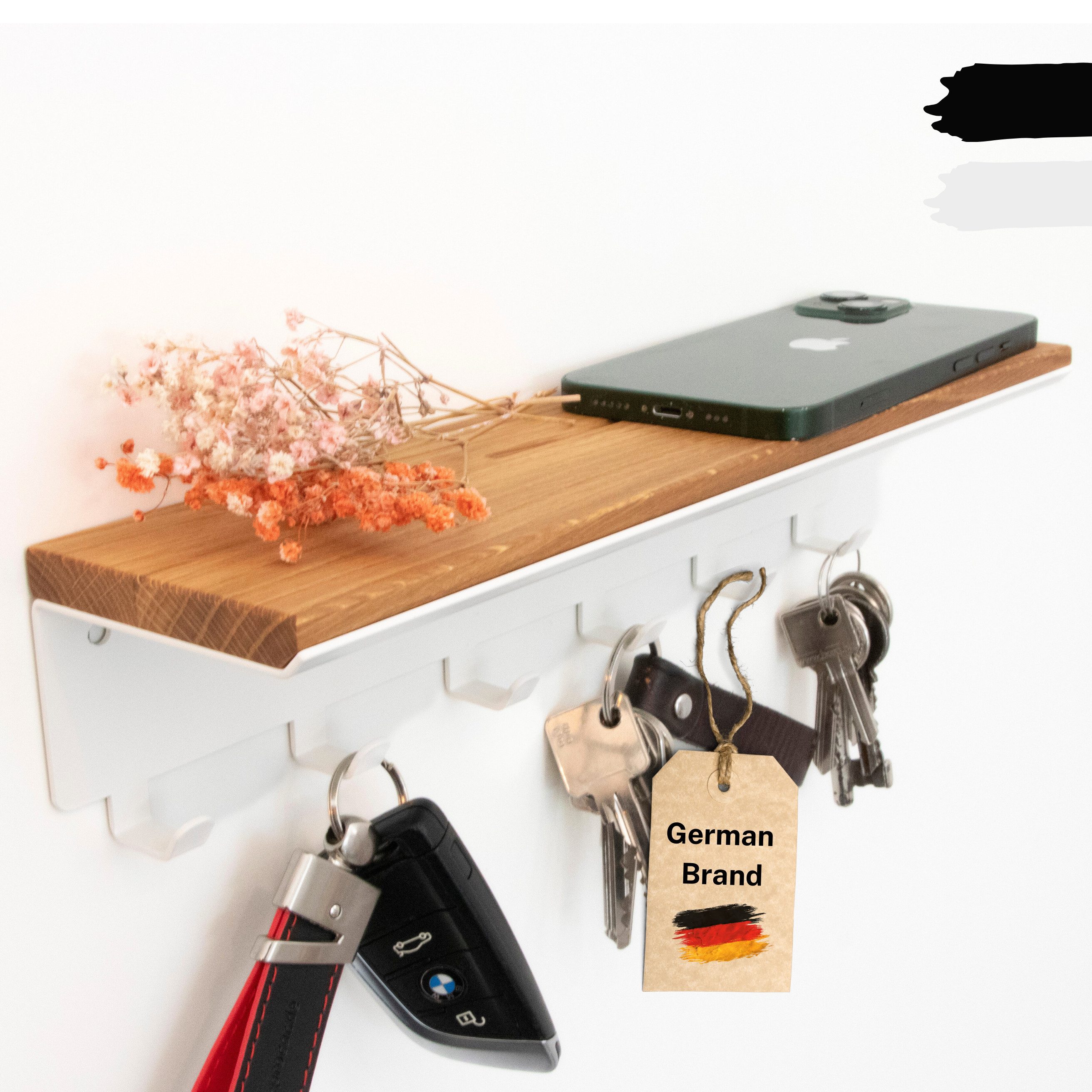 Astrein Schlüsselbrett mit Haken, Schlüsselboard, Eiche, günstig online kaufen