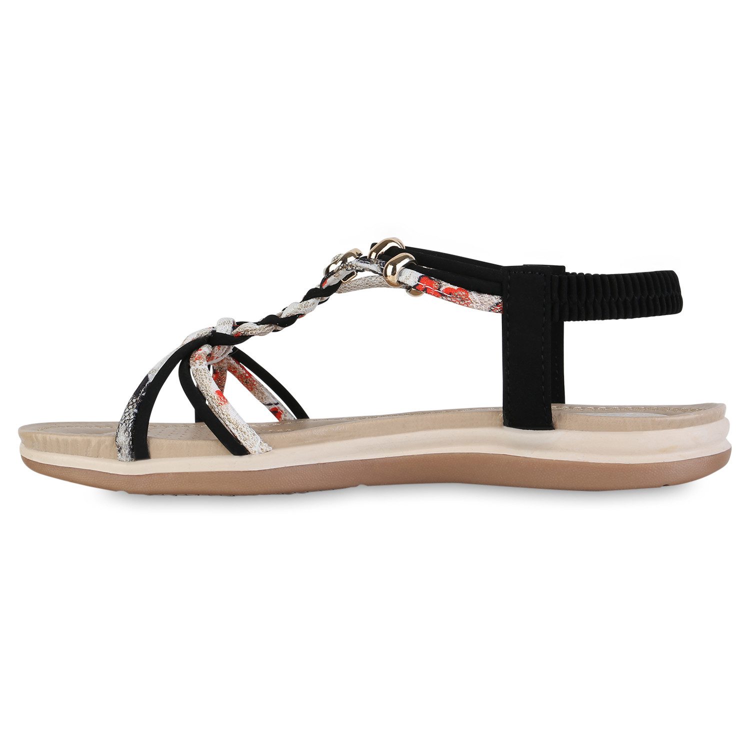 VAN HILL 841743 Riemchensandale Damen Riemchensandalen Sandalen Zierperlen günstig online kaufen