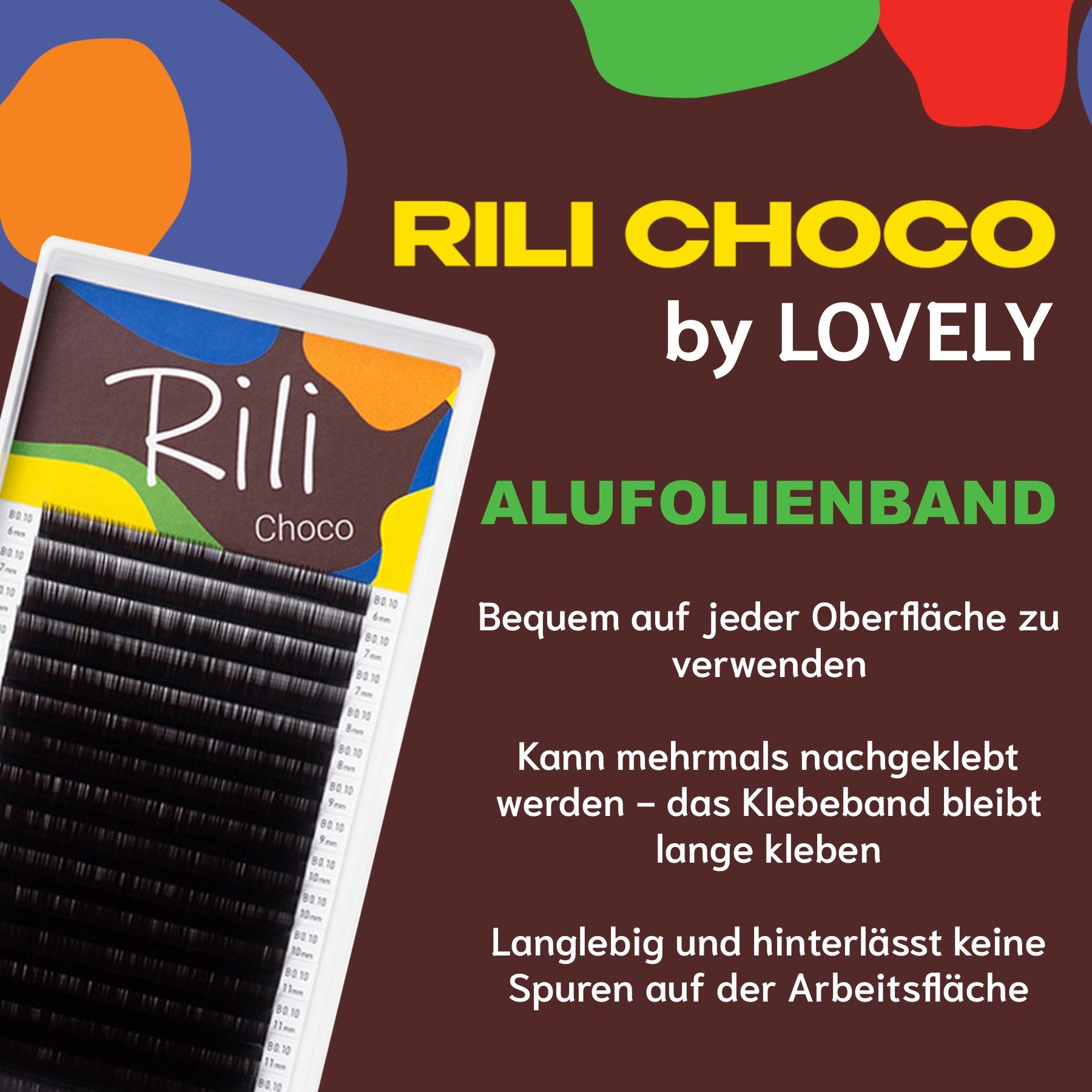 Lovely Einzelwimpern Wimpernverlängerung farbige dunkel braun Schokolade Wimpern Lovely