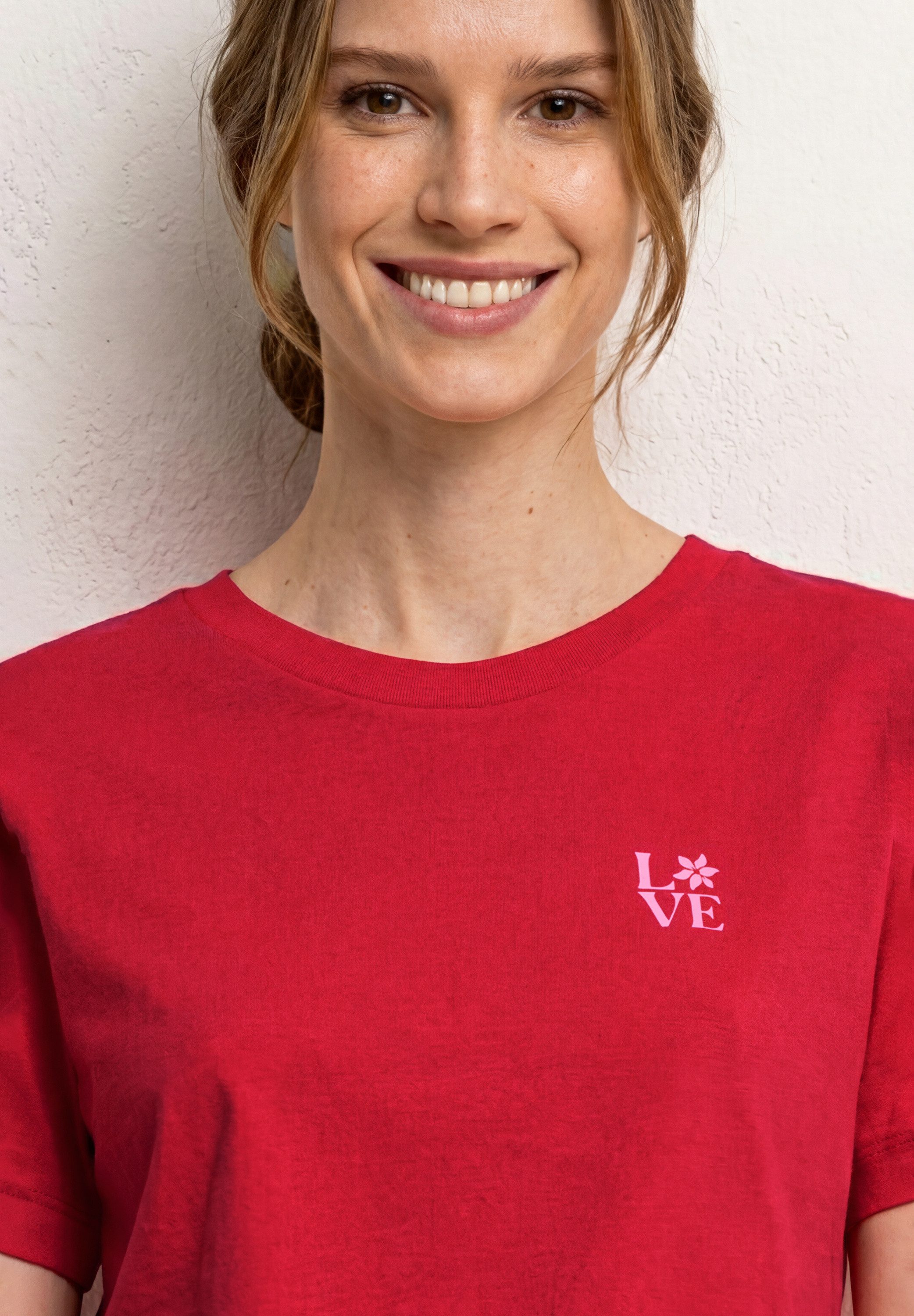 STREET ONE Kurzarmshirt Sommershirt mit Rundhals und Printdetail