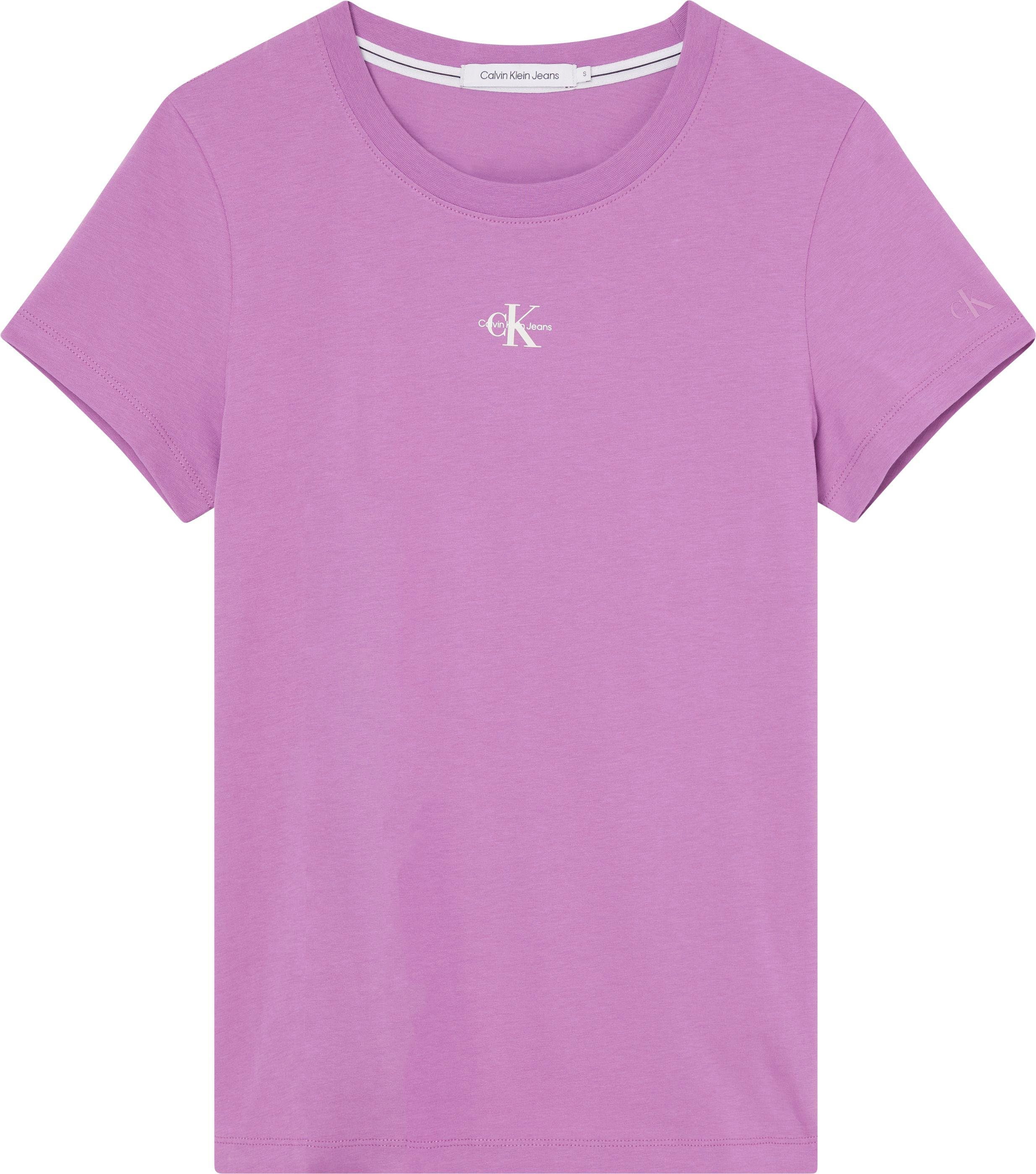 Calvin Klein Jeans T-Shirt Orchid MONOLOGO MICRO TEE Iris mit SLIM Rundhalsausschnitt FIT