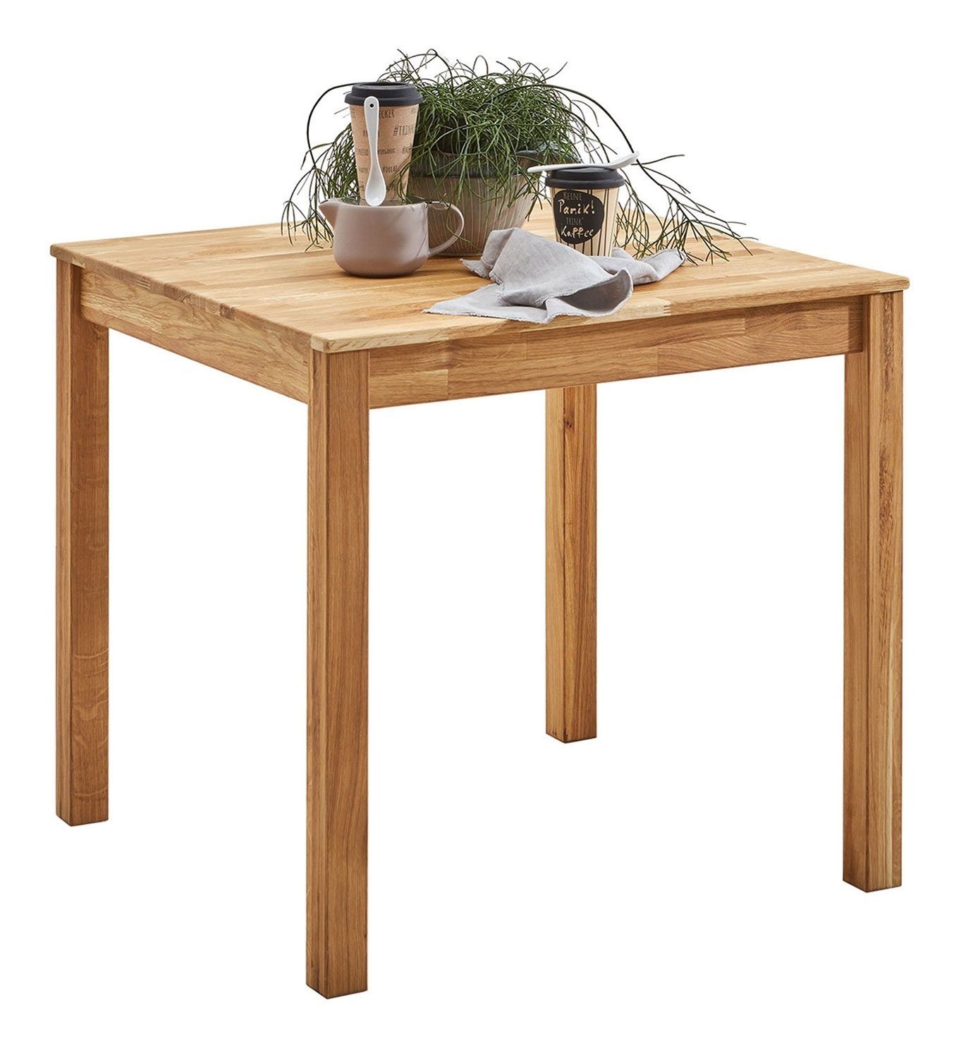 Esstisch MAILO, 80 x 80 cm, massives Eichenholz geölt günstig online kaufen