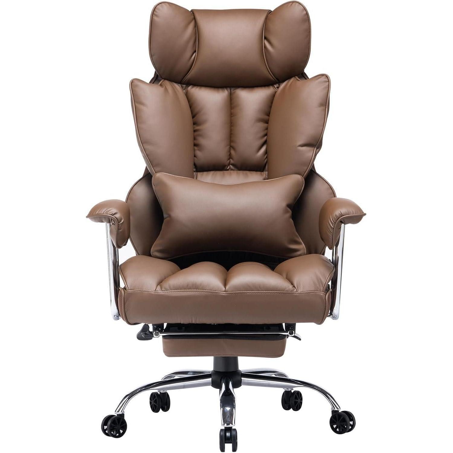 LuxusKollektion Chefsessel Ergonomischer Bürostuhl PU Leder Chefsessel 200 kg mit Fußstütze