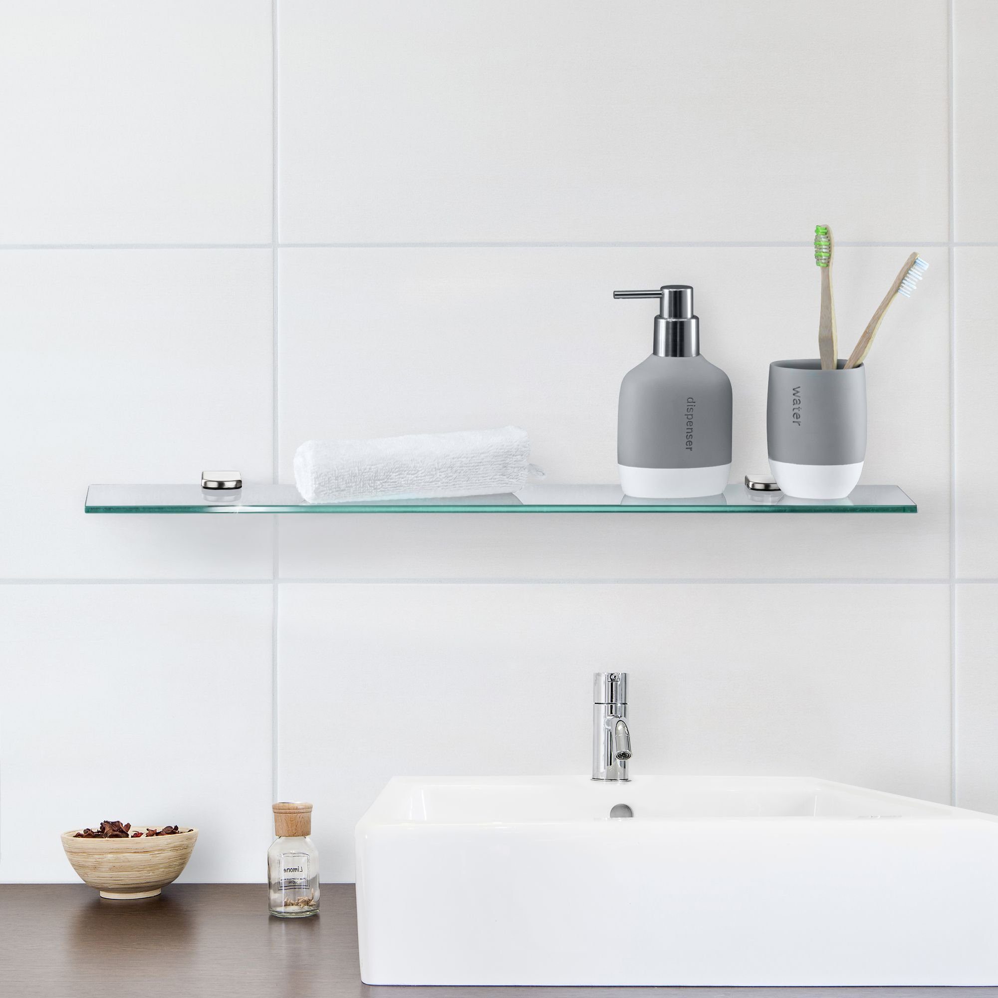 bonsport Badregal Glas Regal, Glasregal klar rechteckig 60 x 10,16 x 0.6 cm günstig online kaufen