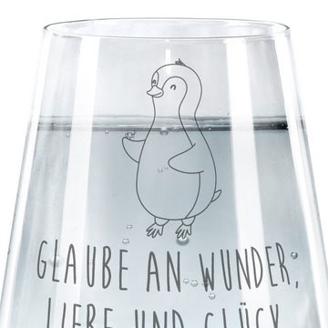 Mr. & Mrs. Panda Glas Pinguin Marienkäfer - Transparent - Geschenk, Wasserglas, aufmerksam, Premium Glas, Liebevolle Gestaltung