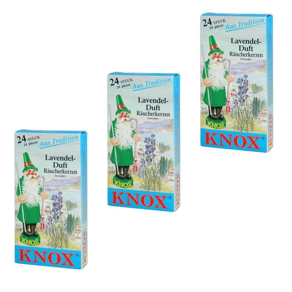 KNOX Räucherkegel 3 Päckchen Räucherkerzen- Lavendel - 24er Packung