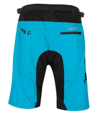 FORCE Fahrradhose FORCE Shorts MTB-11 blau-schwarz, mit Innenhose & Gel Pad