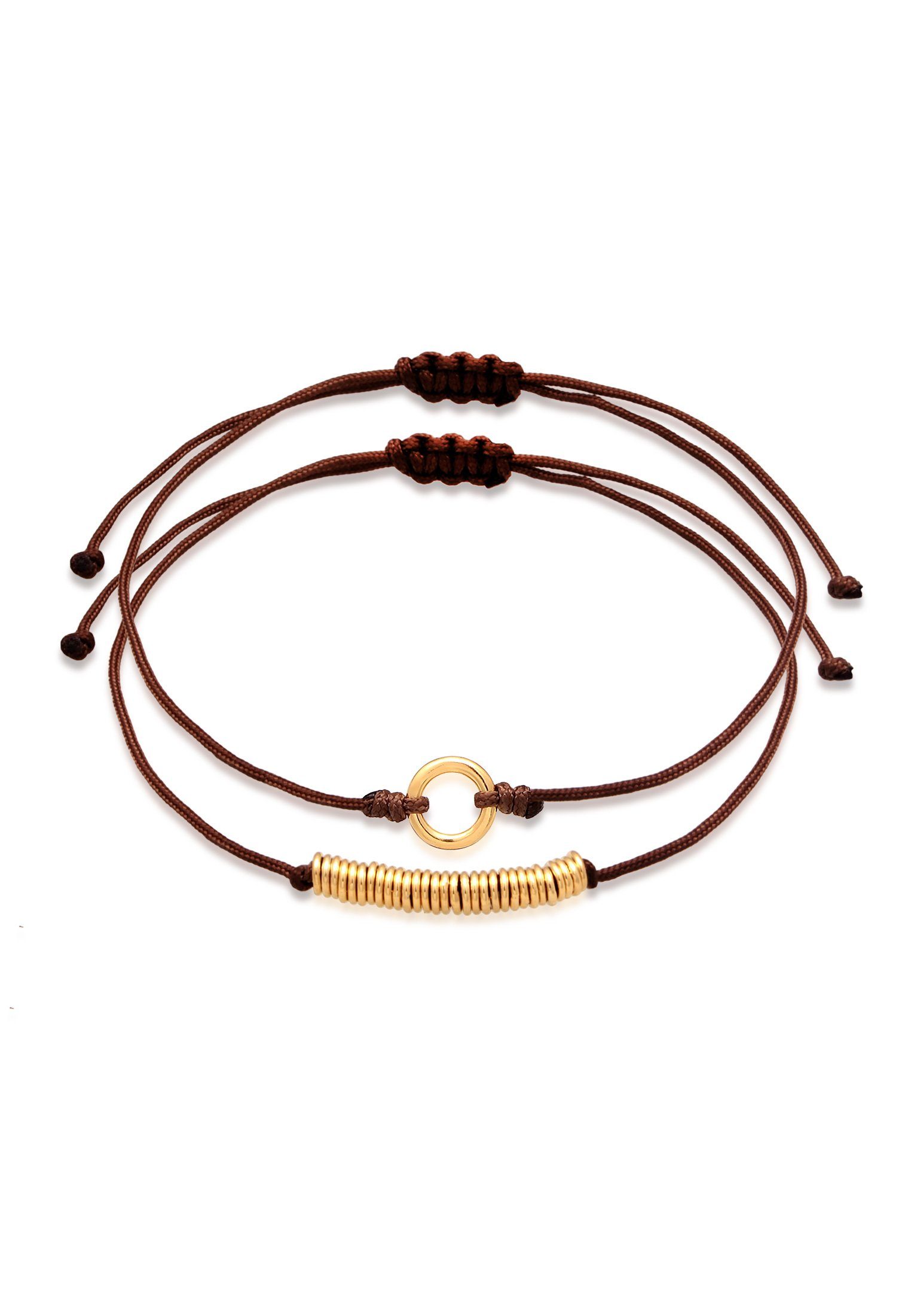 Armband Set Beads Kreis Nylon 2er Set 925 Sterling Silber