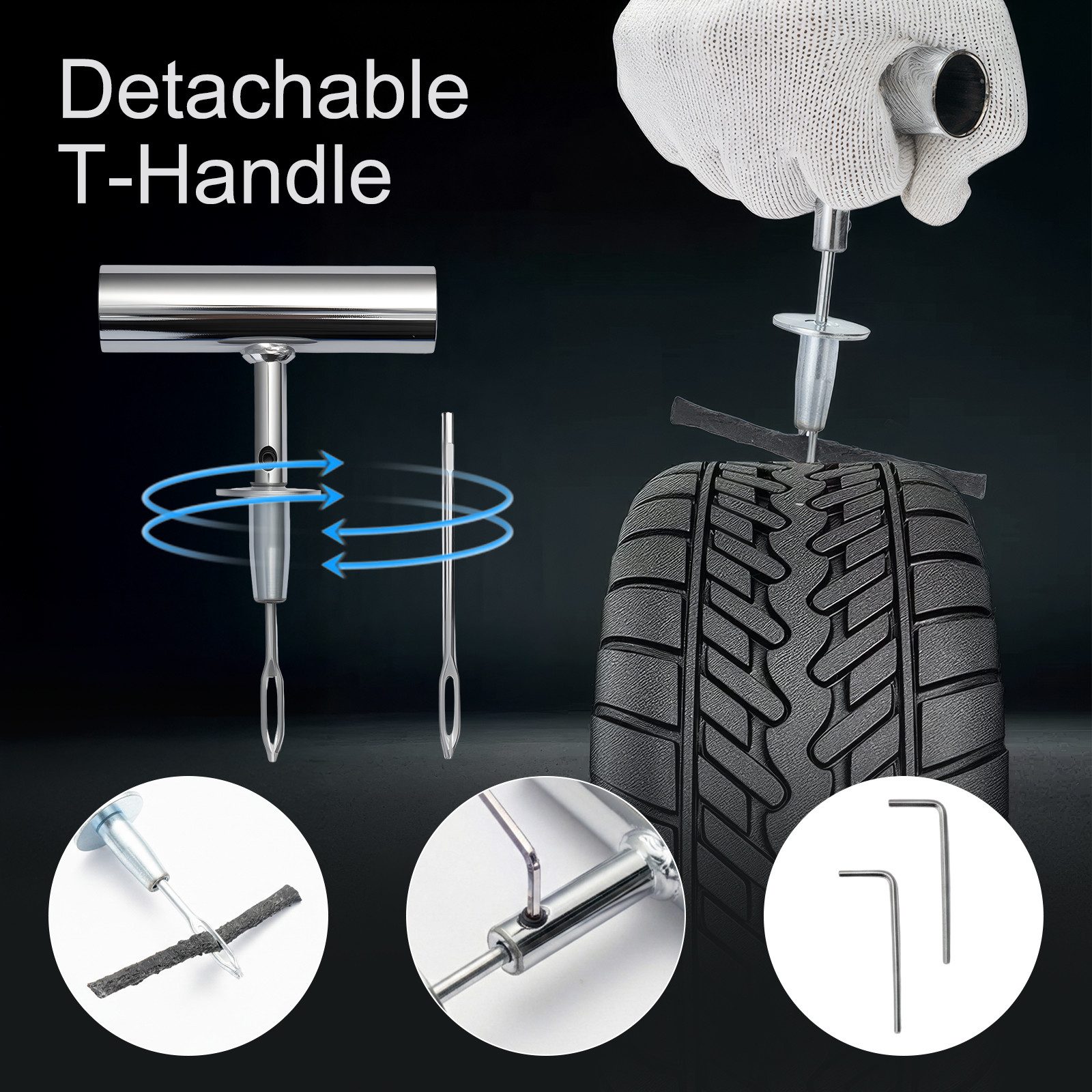 Youyijia Autoreifenkissen Reifenreparaturset Auto für PKW SUV Motorrad Notfall Tire Repair Kit