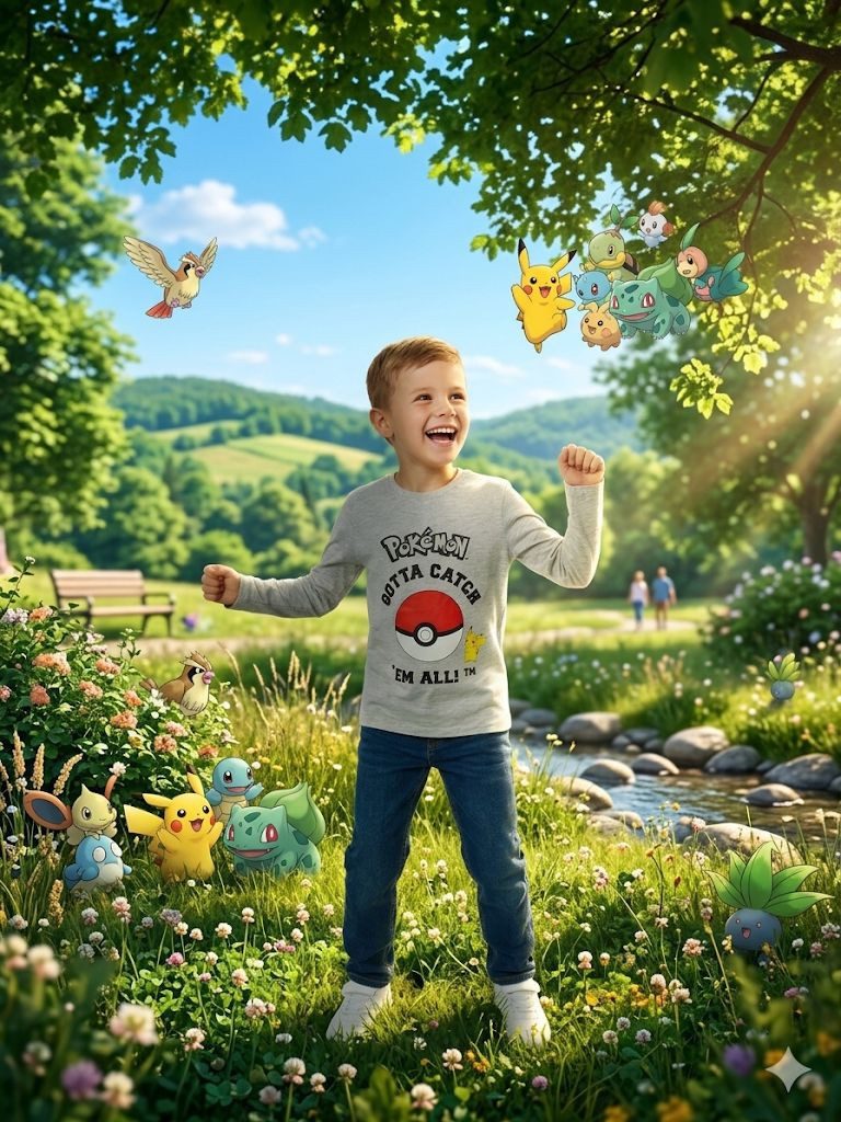 POKÉMON Longsleeve Pokémon Kinder Langarmshirt – Pikachu Gelb & Grau Official Pokemon Kinder Longsleeve