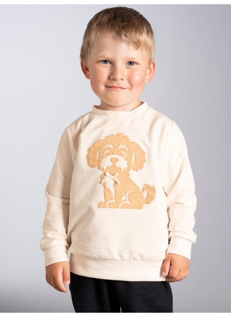 Trigema Sweatshirt TRIGEMA Baby Sweatshirt mit Hundemotiv und Schleife