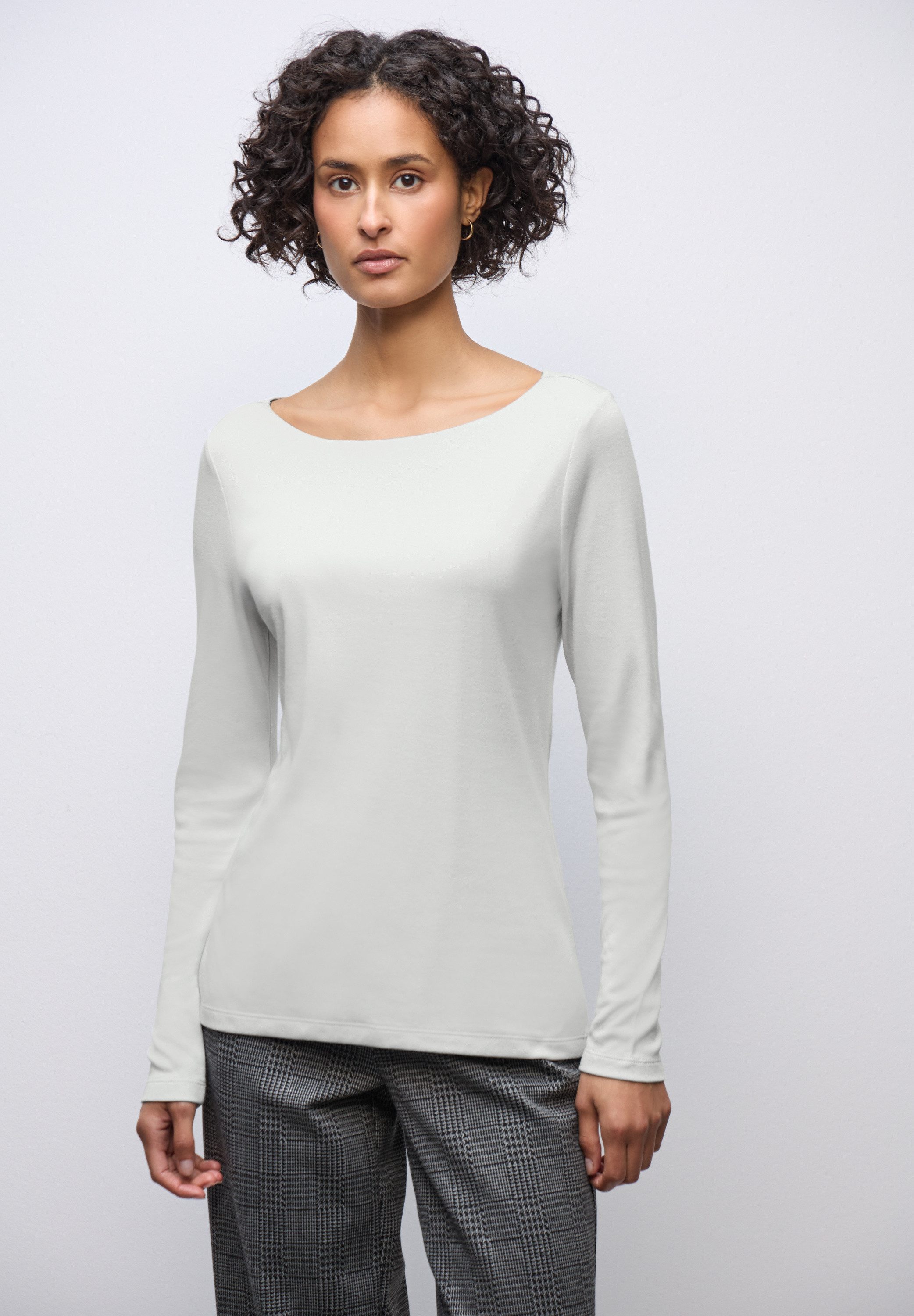 STREET ONE Langarmshirt in Unifarbe günstig online kaufen