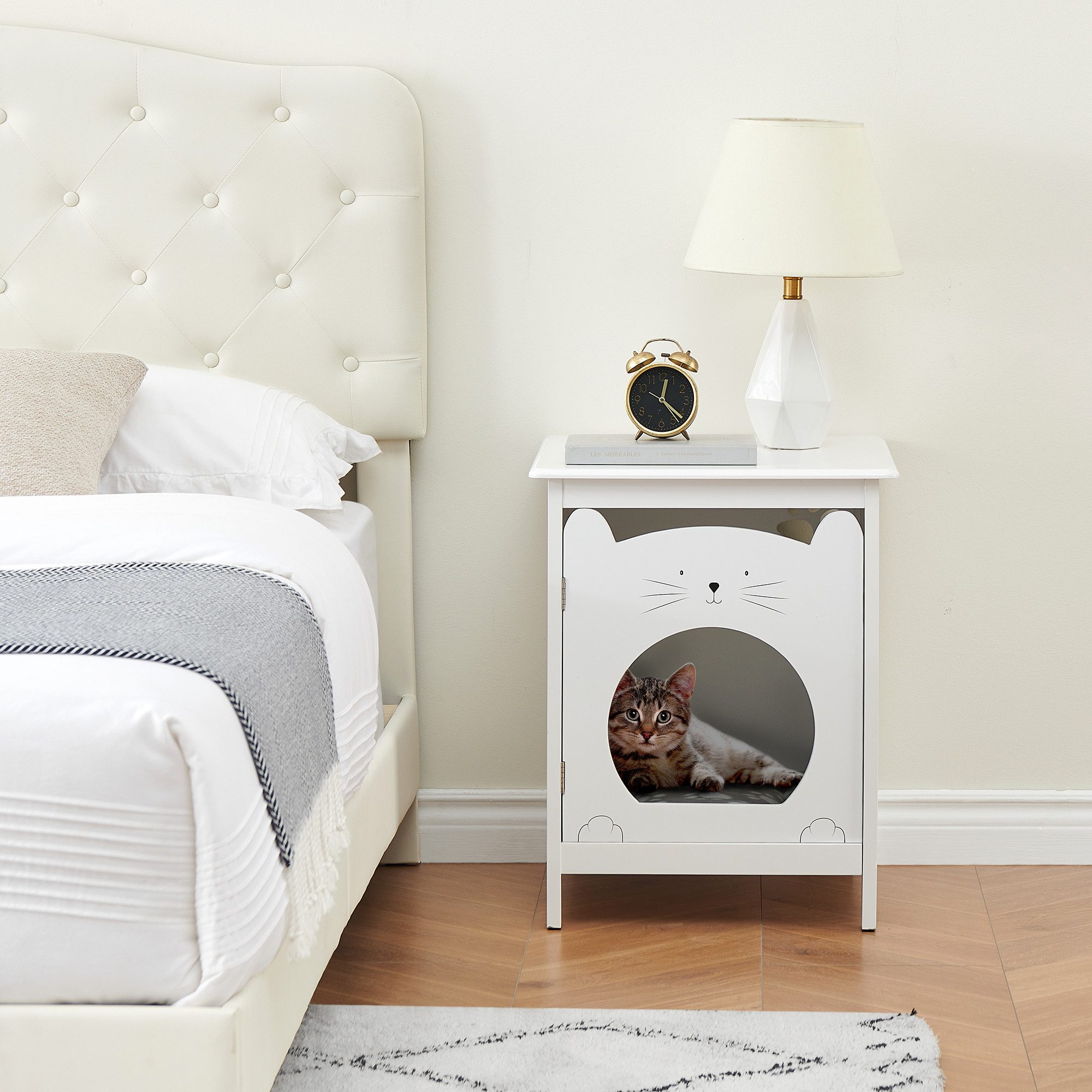 GarveeMore Nachttisch Katzenhaus, Nachttisch,2-in-1-Design für ein günstig online kaufen