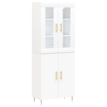 vidaXL Anrichte Highboard Weiß 69,5x34x180 cm Holzwerkstoff Glas Vitrine