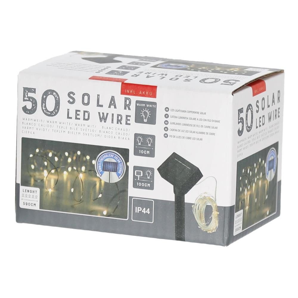 CEPEWA LED-Lichterkette, 50-flammig, Kupferdraht SOLAR, LED, günstig online kaufen